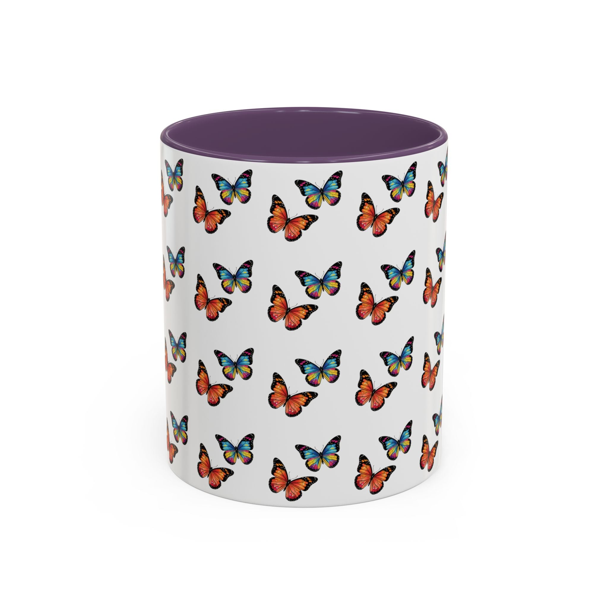 Butterfly Pattern Coffee Mug — Colorful Sunset Butterflies, 11/15oz