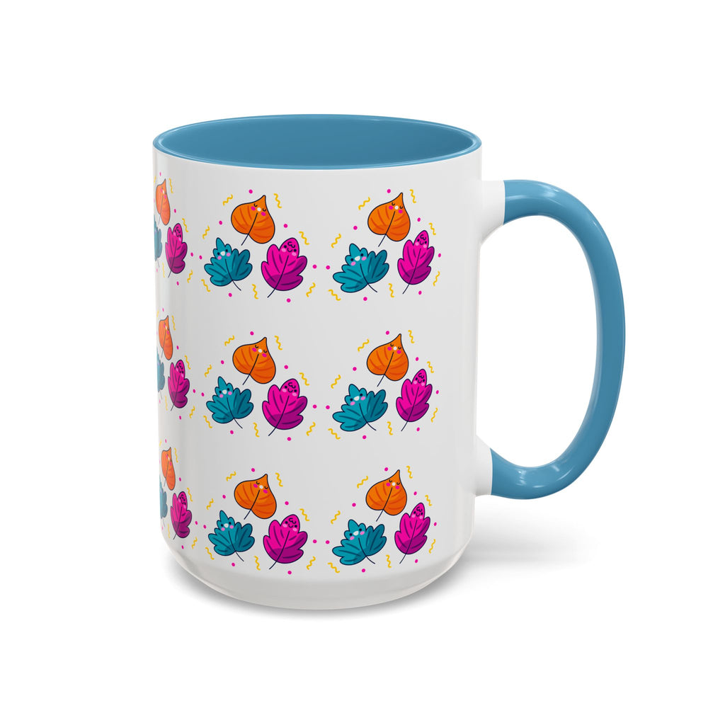 Bright Vibrant Leaves Accent Coffee Mug (11, 15 oz)