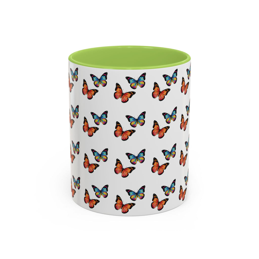 Butterfly Pattern Coffee Mug — Colorful Sunset Butterflies, 11/15oz