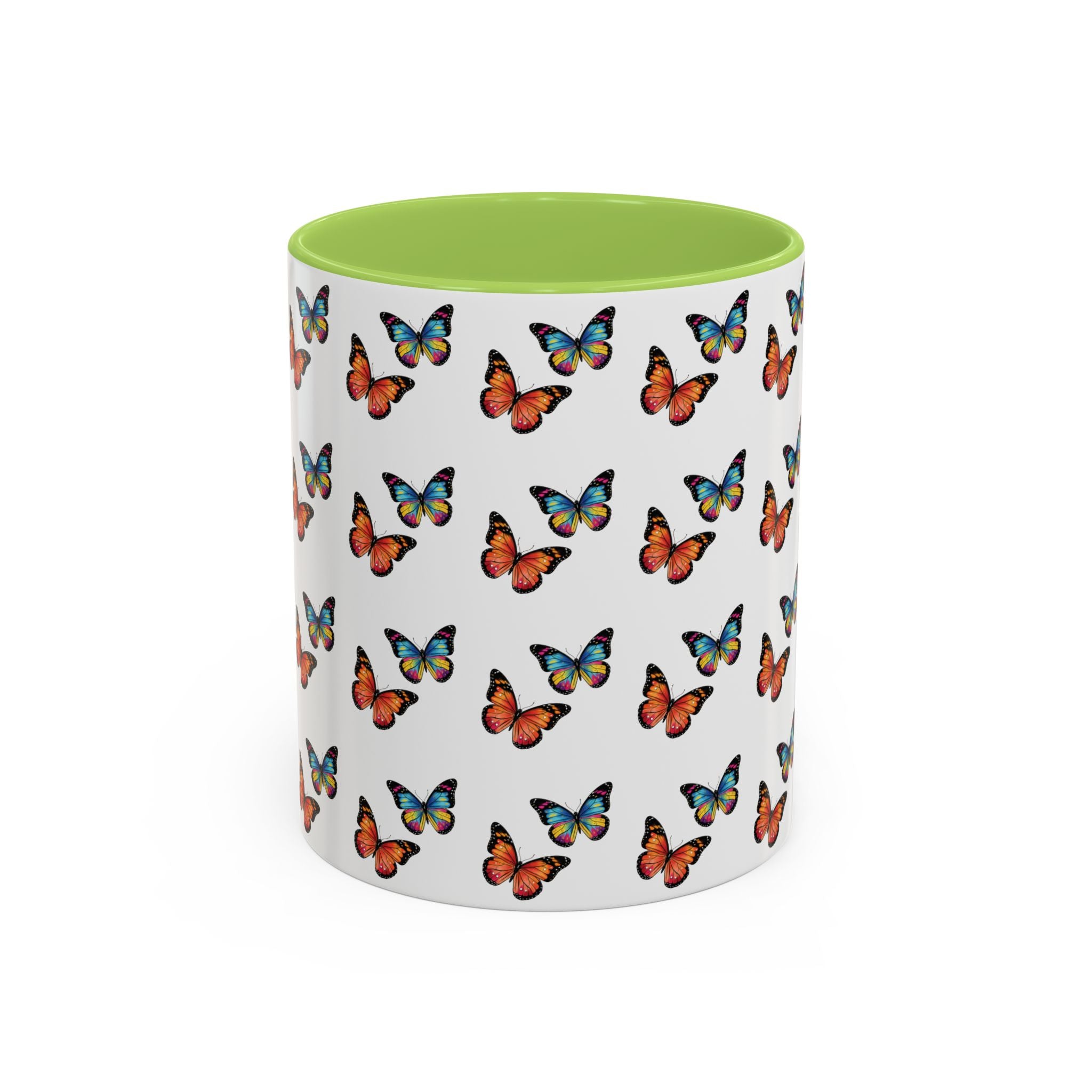 Butterfly Pattern Coffee Mug — Colorful Sunset Butterflies, 11/15oz
