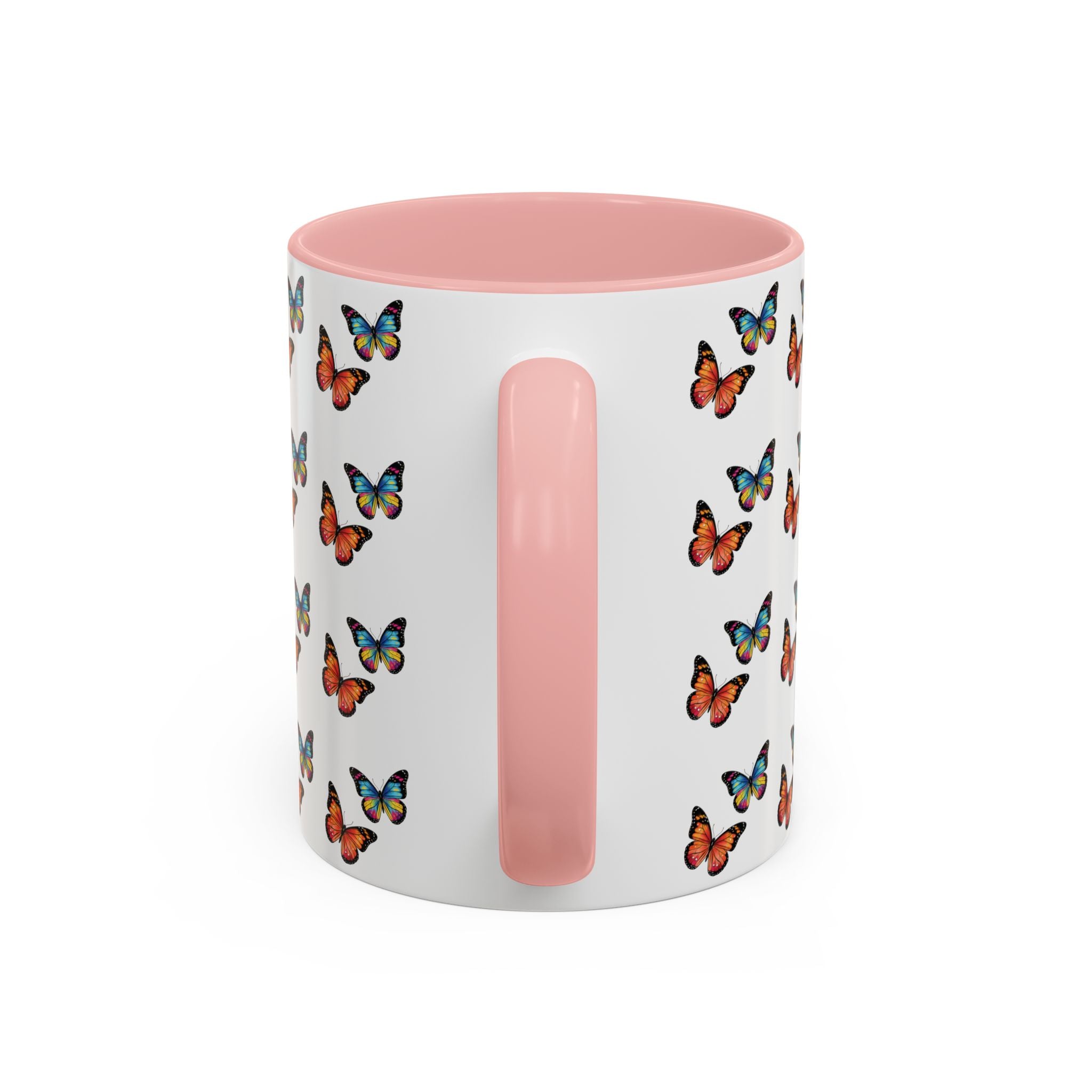 Butterfly Pattern Coffee Mug — Colorful Sunset Butterflies, 11/15oz
