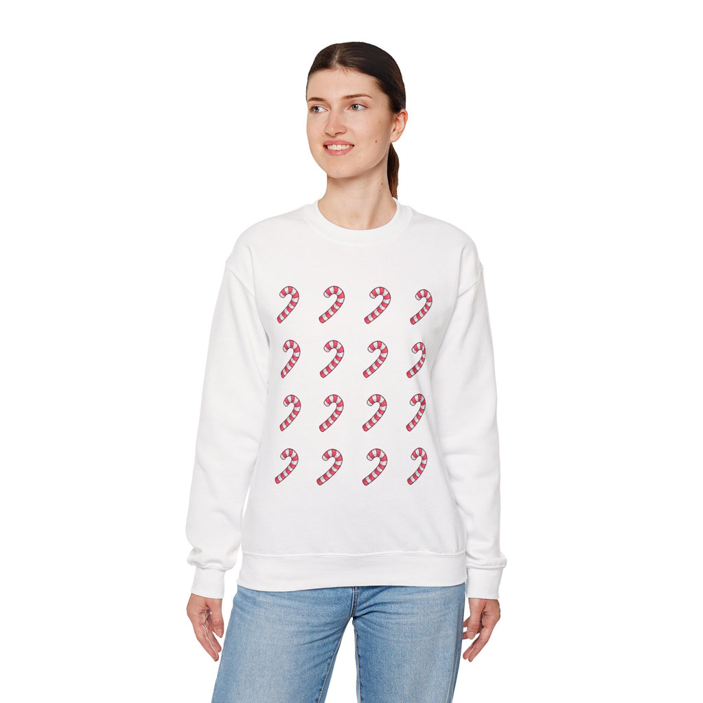 Candy Cane Pattern Crewneck Sweatshirt