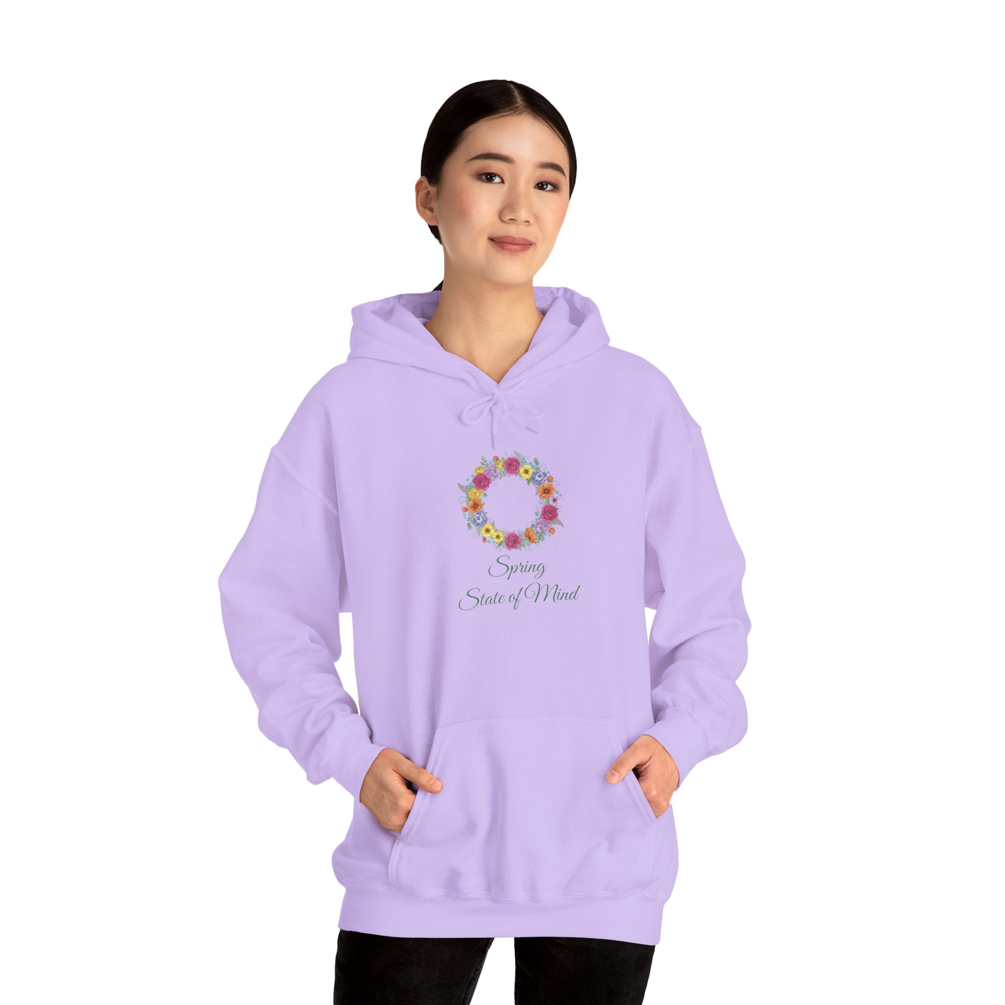 ''Spring State of Mind'' Hoodie —  Floral Wreath Spring Pullover