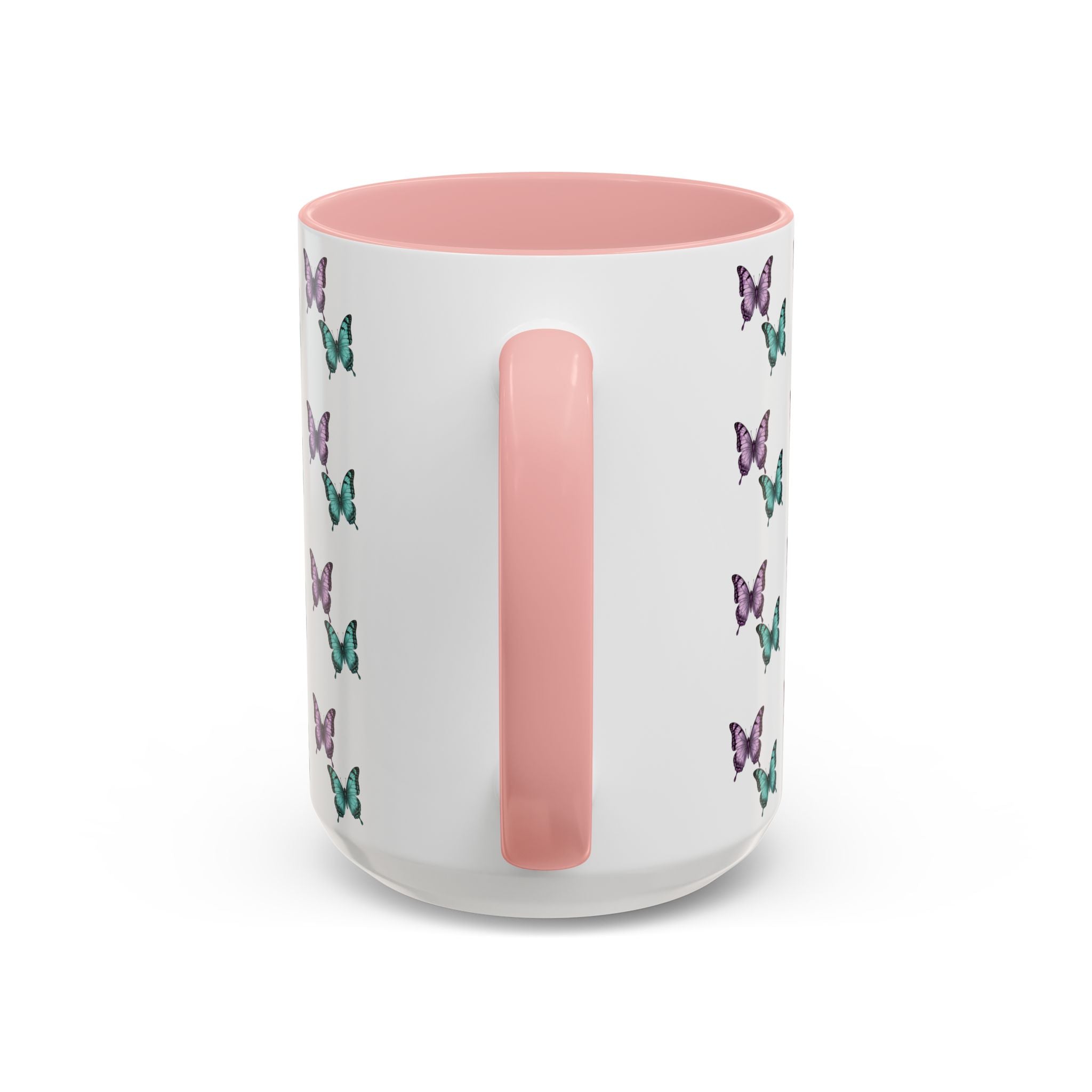 Butterfly Pattern Coffee Mug —  Purple & Turquoise Spring Ceramic Mug (11/15oz)