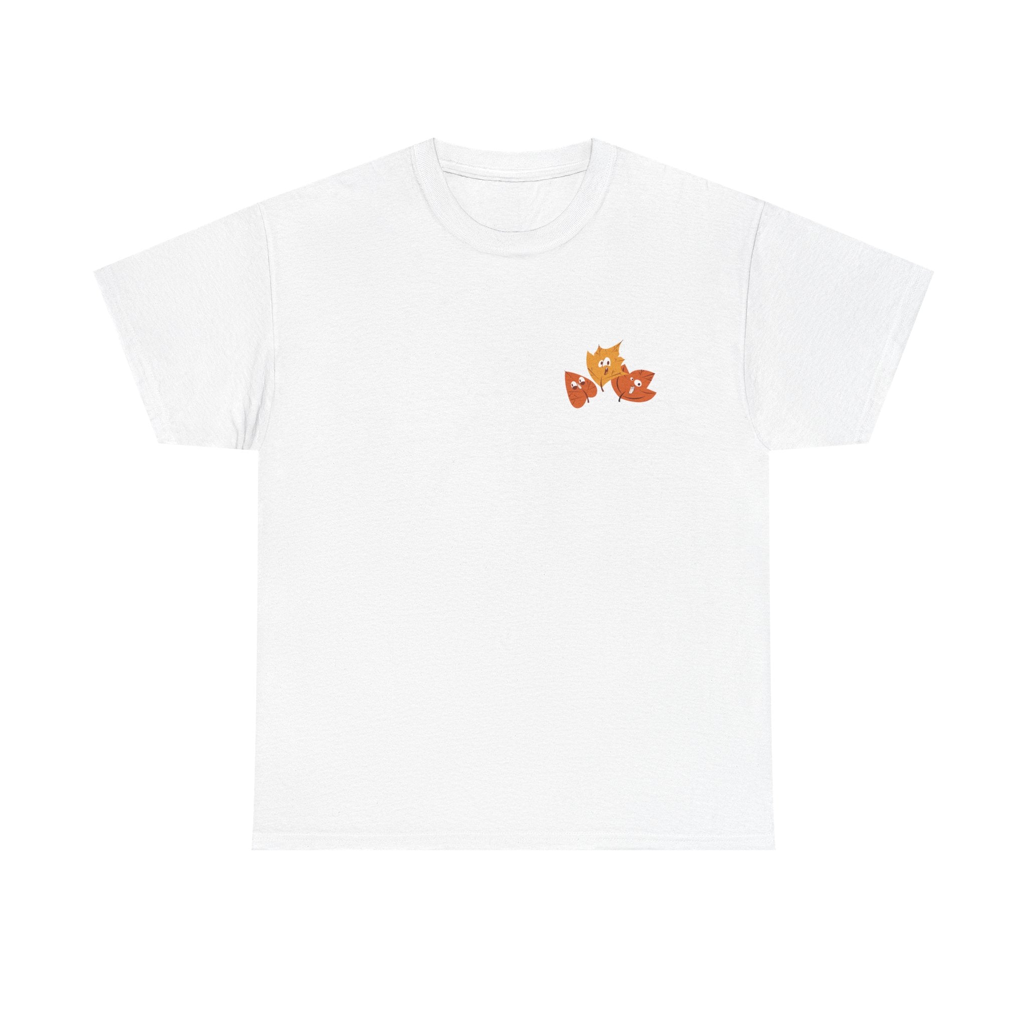Smiley Autumn Leaves Unisex Heavy Cotton Tee