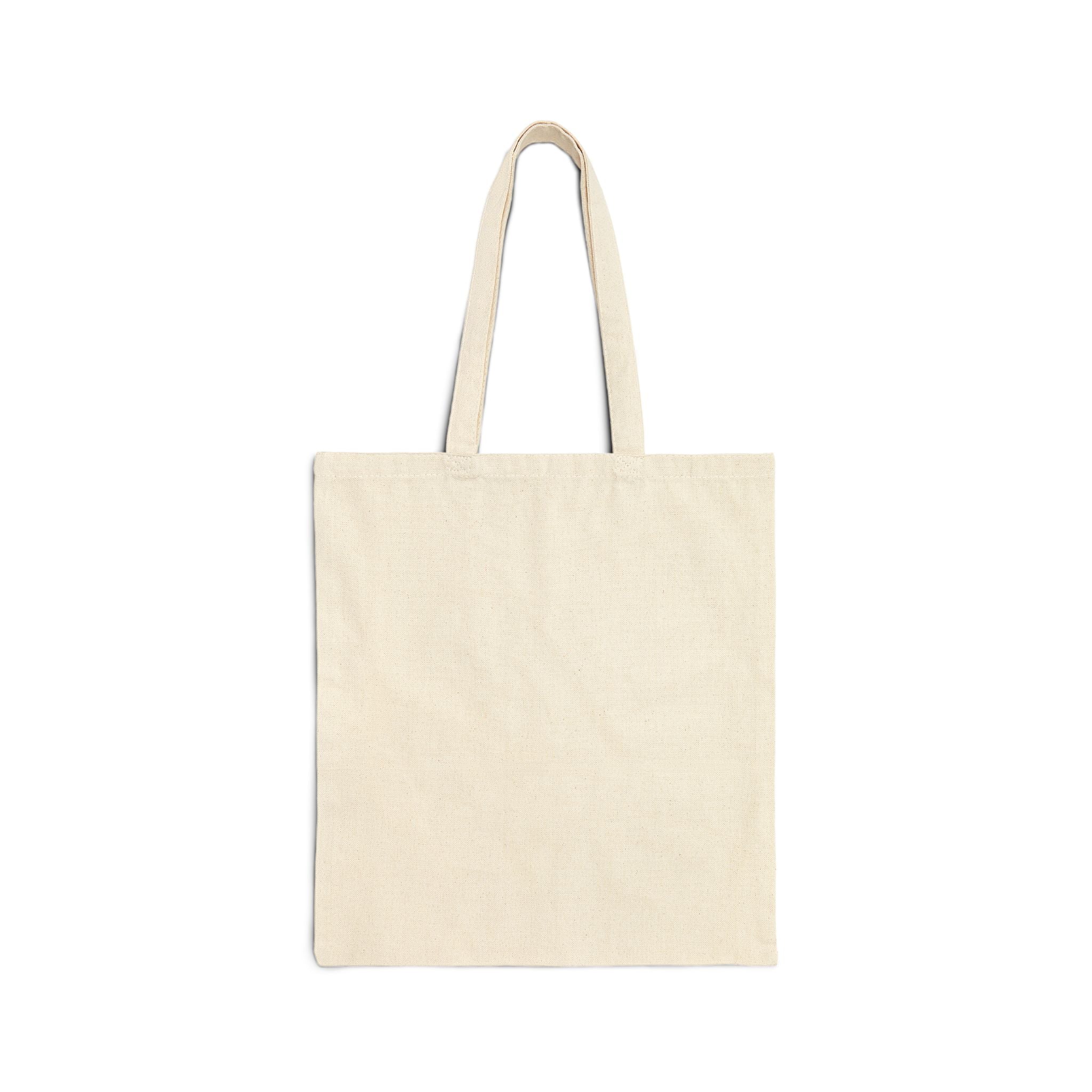 Trick or Treat Cotton Canvas Tote Bag Natural & Black (Purple Letters)