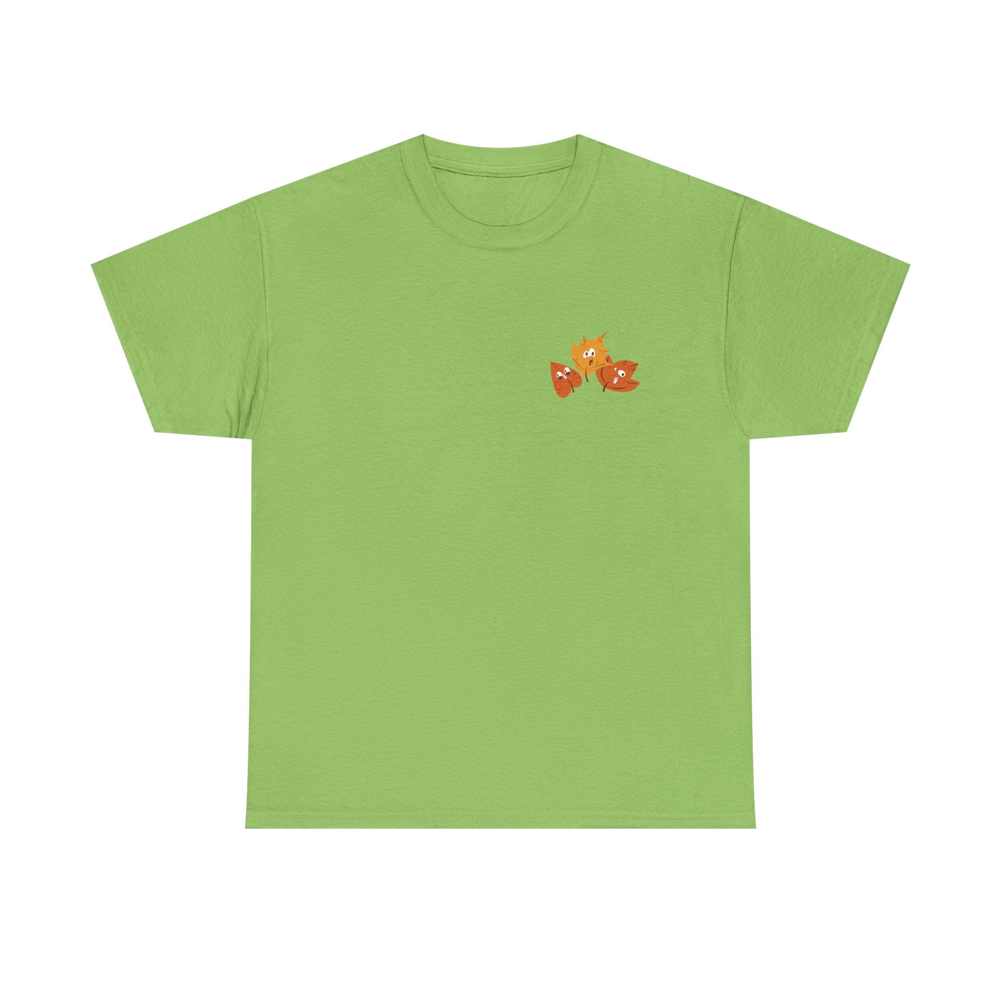 Smiley Autumn Leaves Unisex Heavy Cotton Tee