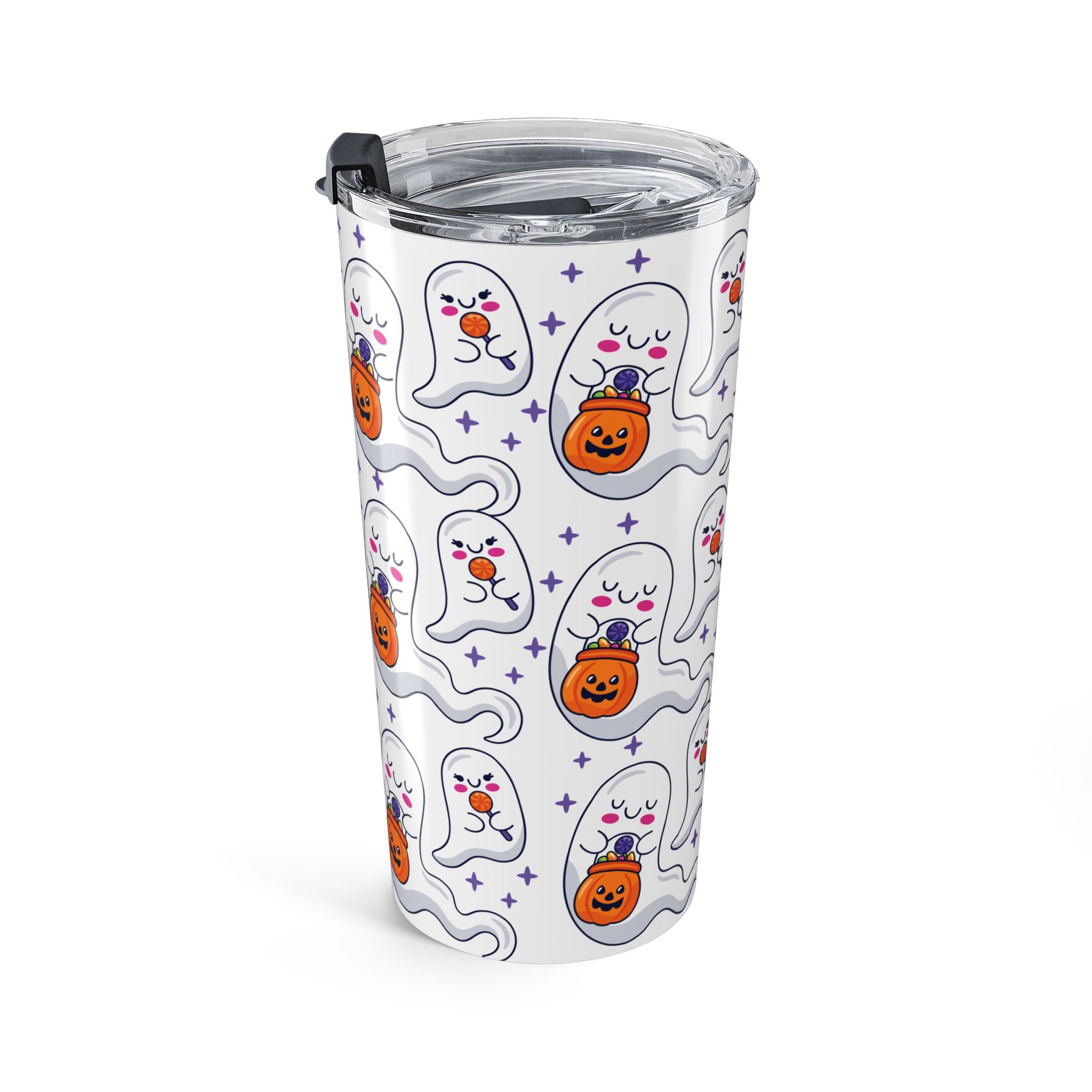 Halloween Ghost Holding Treats Tumbler
