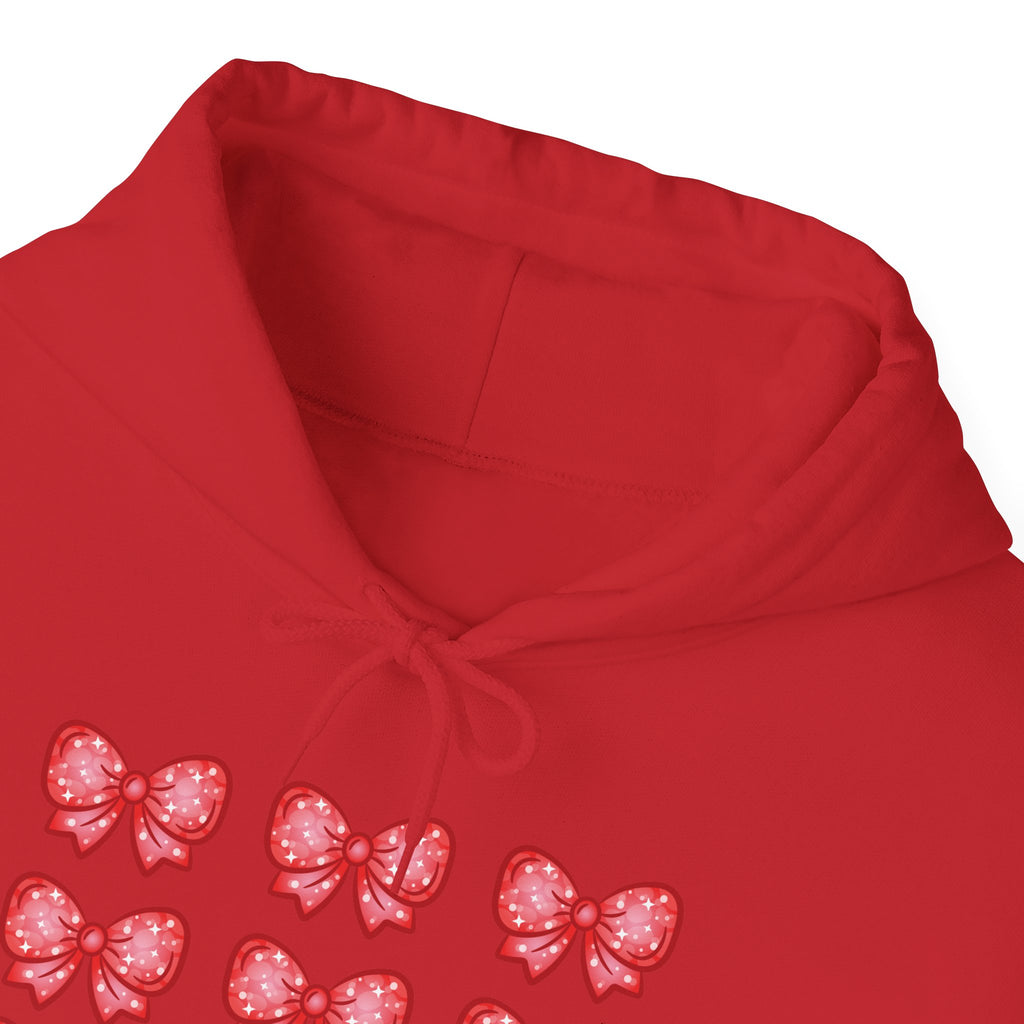 Glittery Red Bow Pattern Hoodie