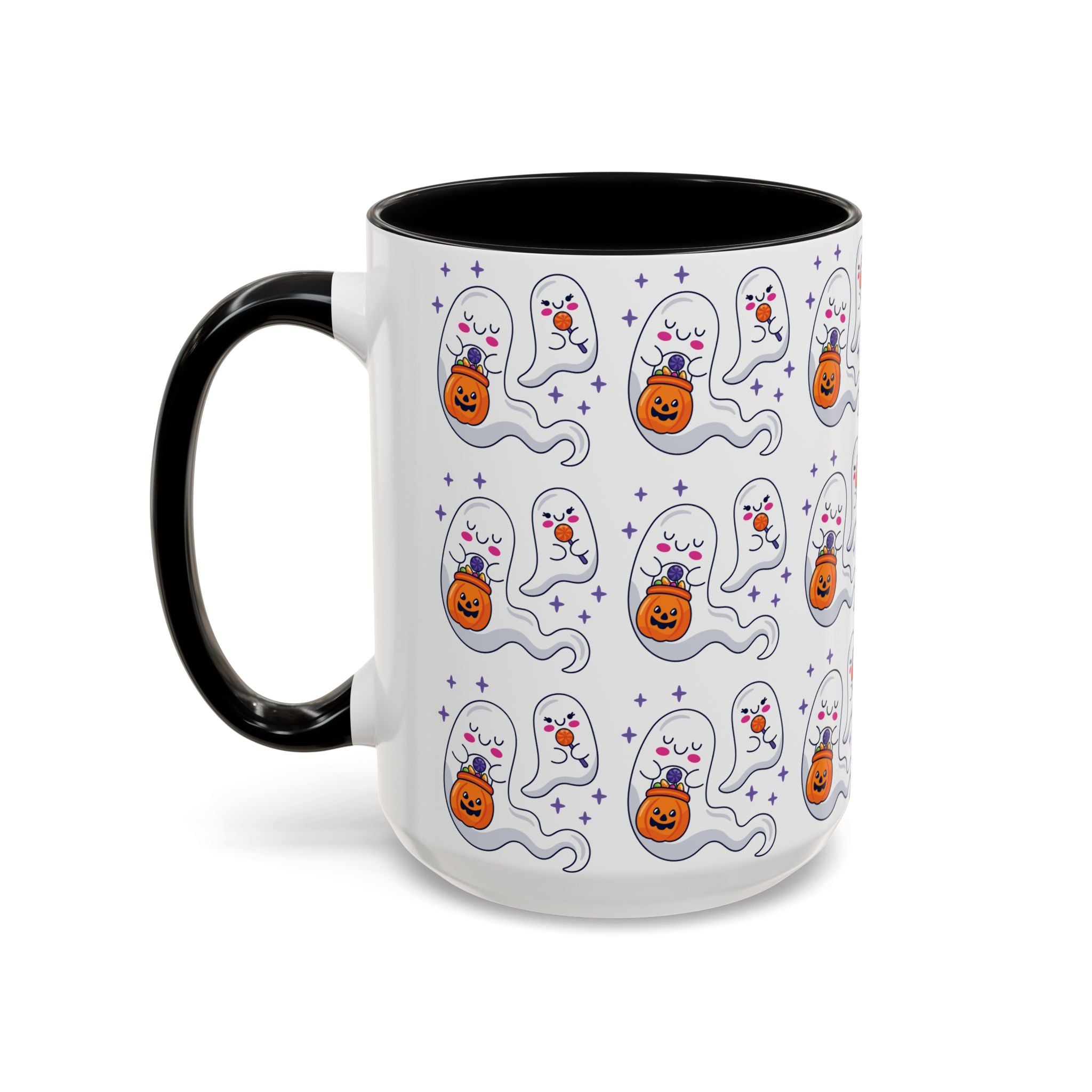 Halloween Ghosts Holding Treats Accent Coffee Mug (11, 15oz)
