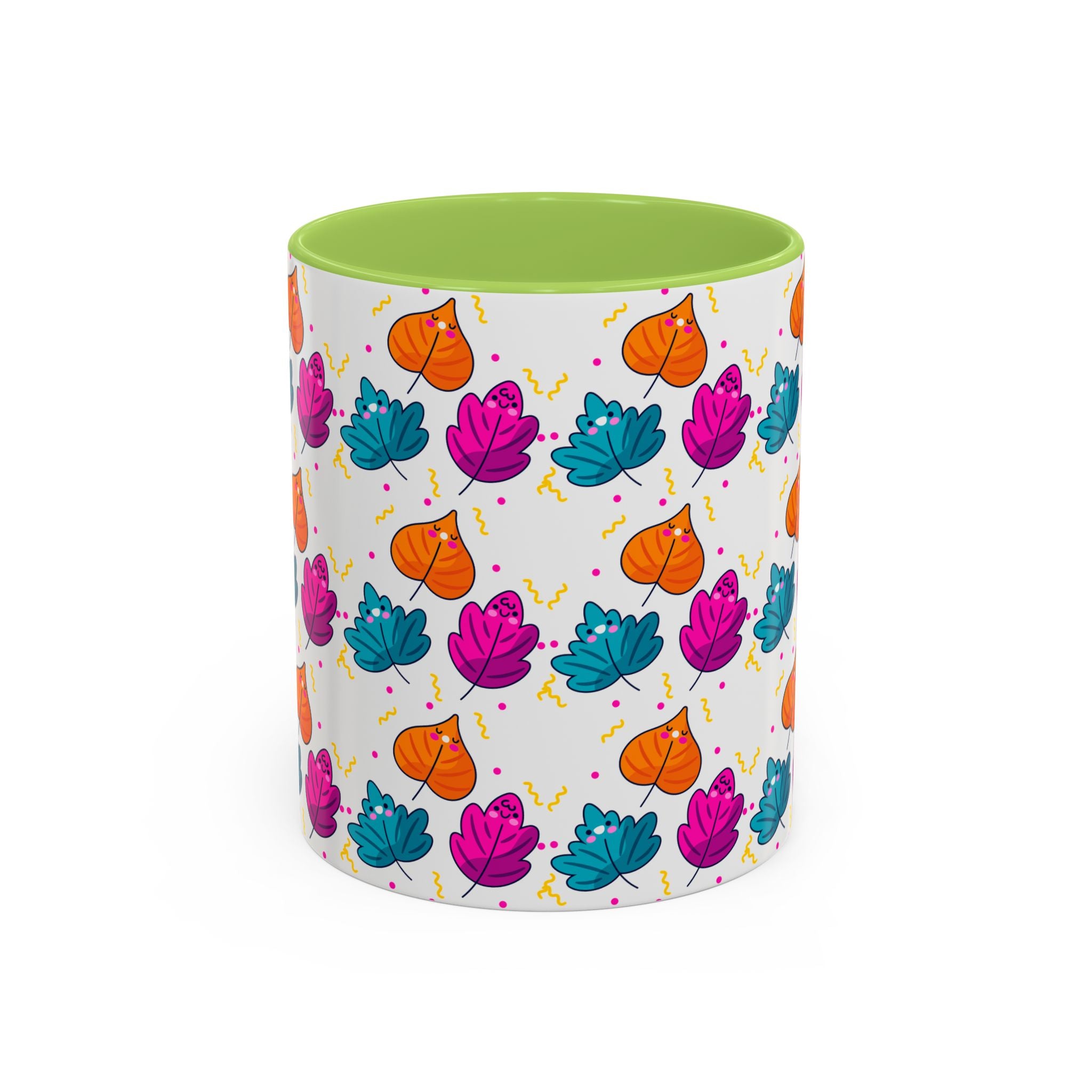 Bright Vibrant Leaves Accent Coffee Mug (11, 15 oz)