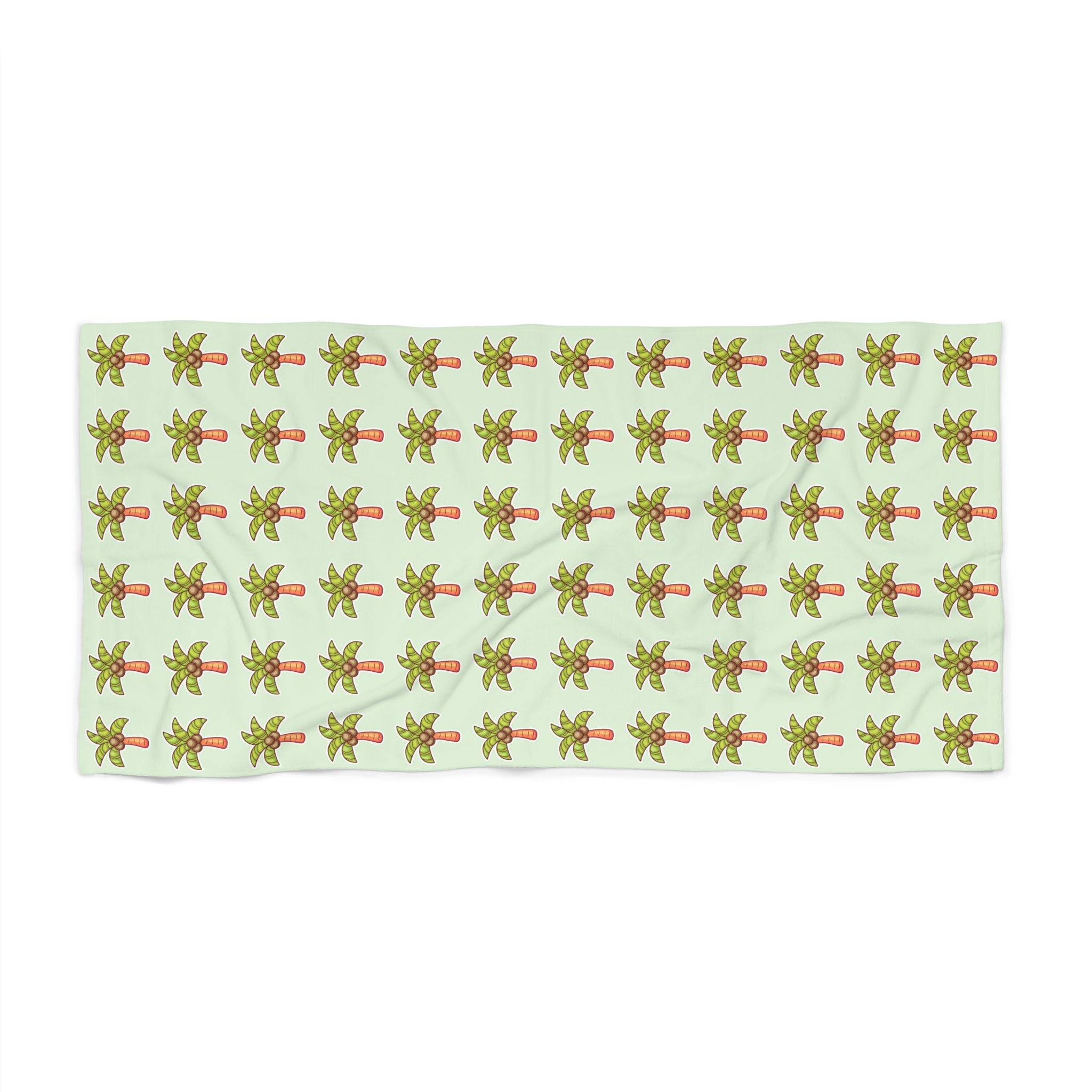 Coconut Palm Pattern Beach Towel — Tropical Summer Pool & Beach Towel - Mint