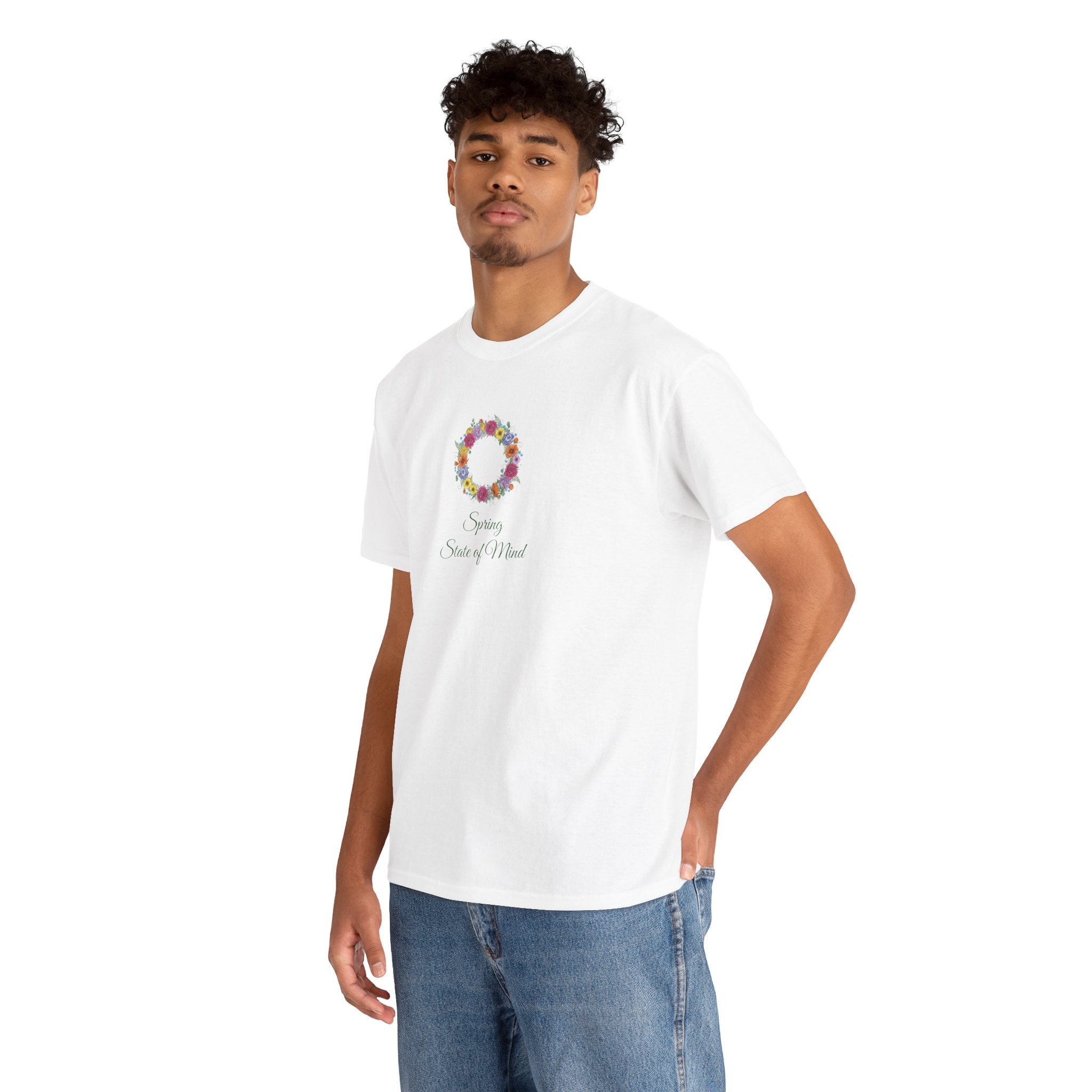 ''Spring State of Mind'' T-Shirt - Floral Wreath Spring Tee