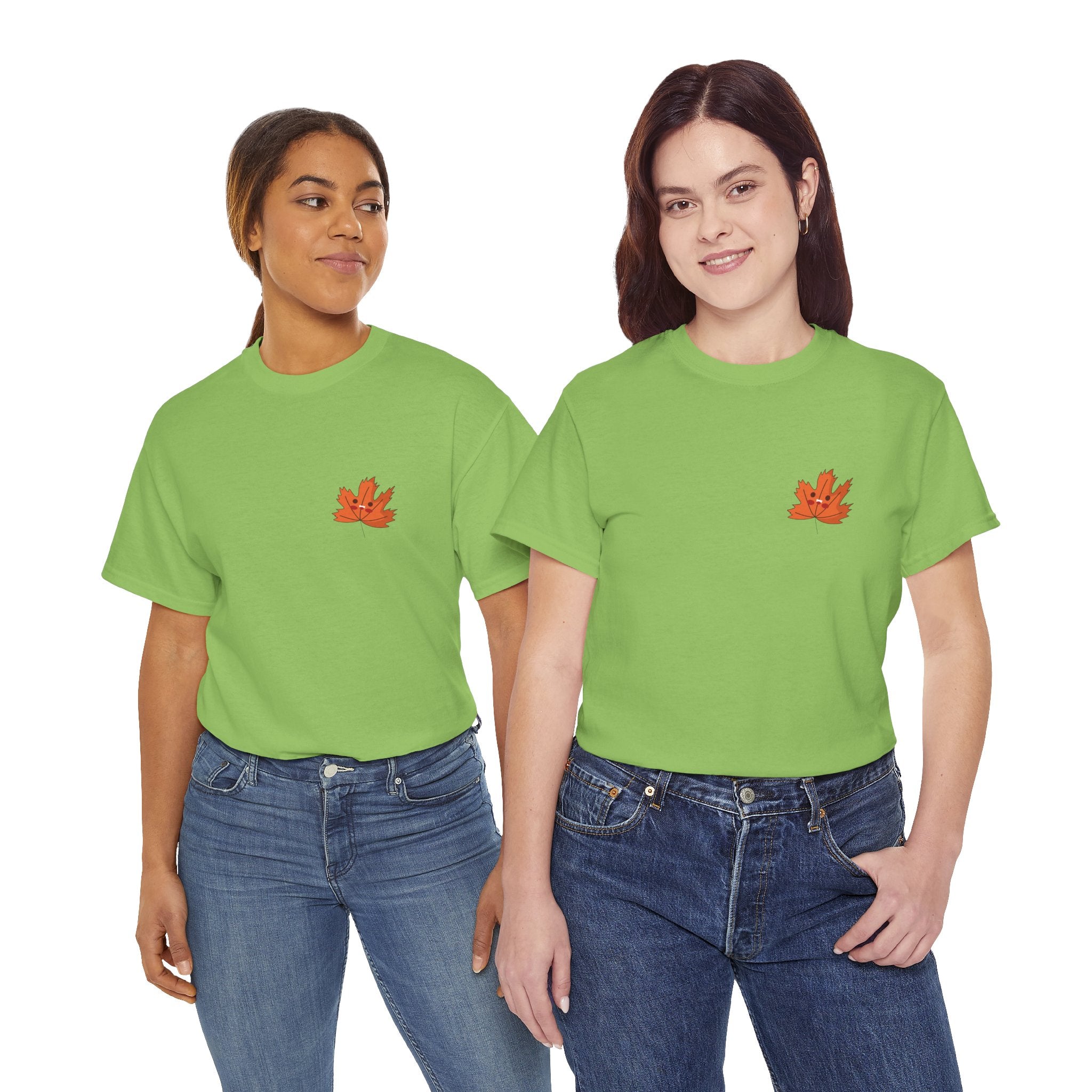 Cute Autumn Leaf Unisex Heavy Cotton Tee
