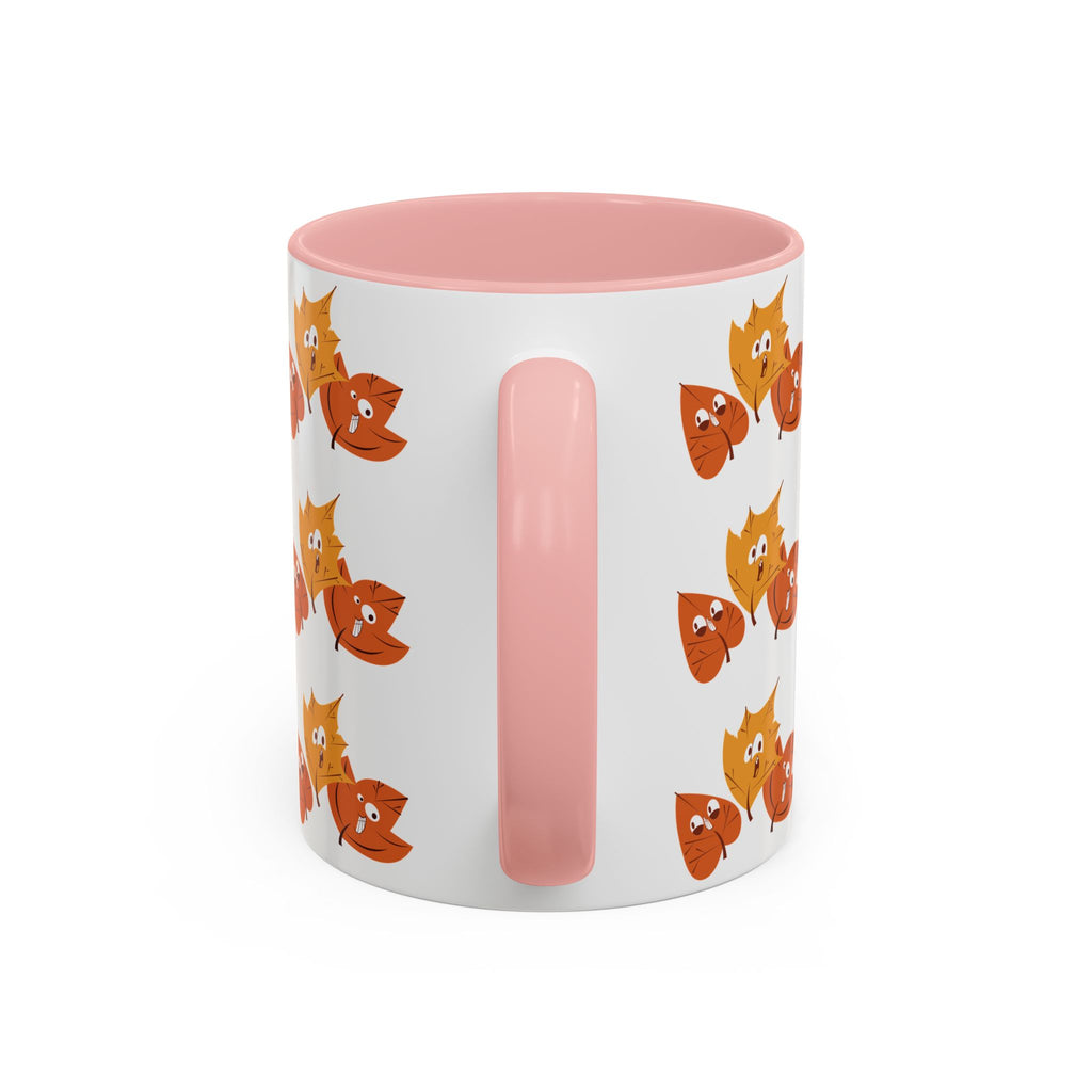 Smiley Autumn Leaves Accent Coffee Mug (11, 15oz)
