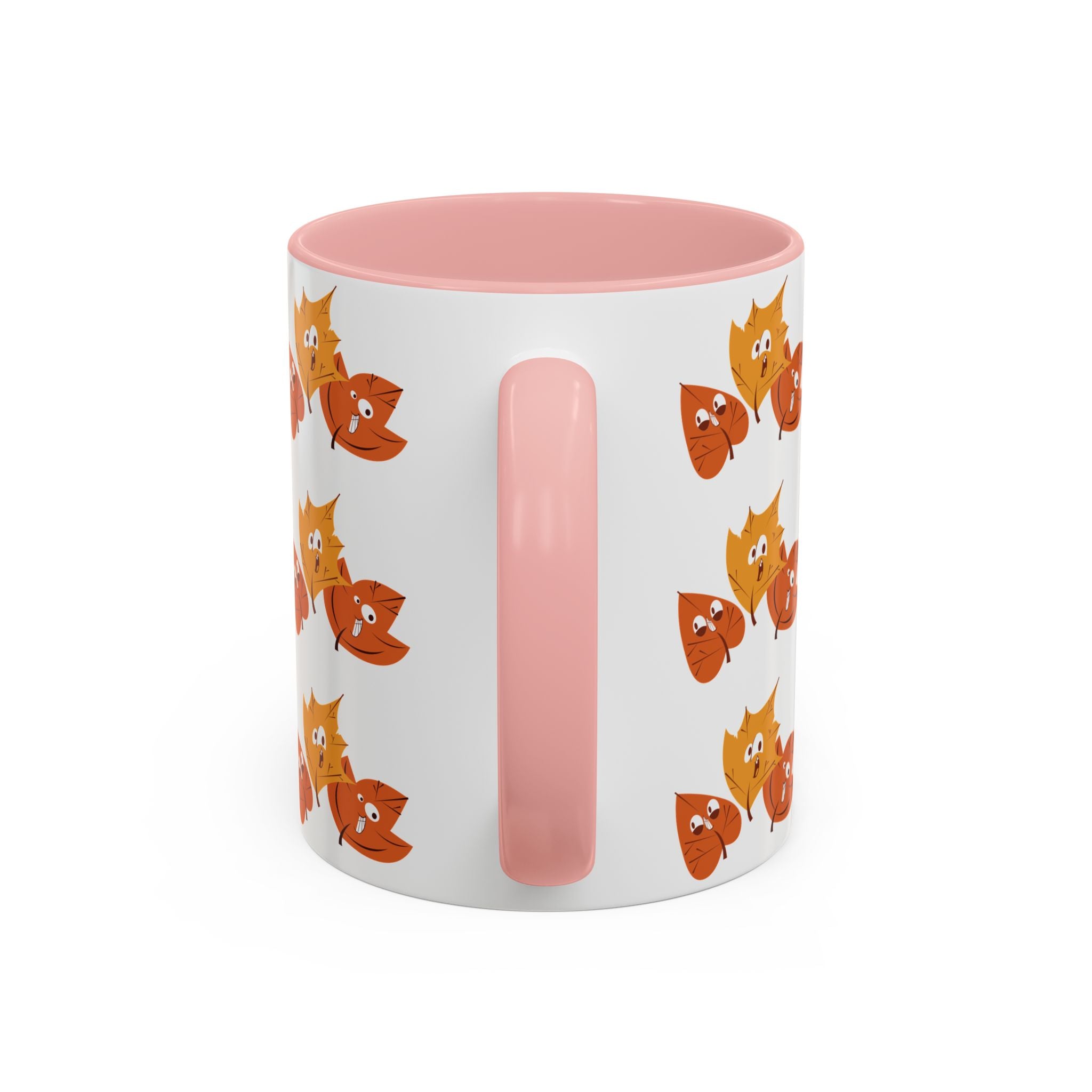 Smiley Autumn Leaves Accent Coffee Mug (11, 15oz)