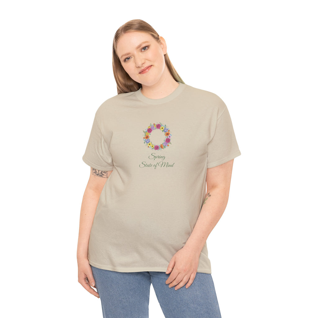 ''Spring State of Mind'' T-Shirt - Floral Wreath Spring Tee