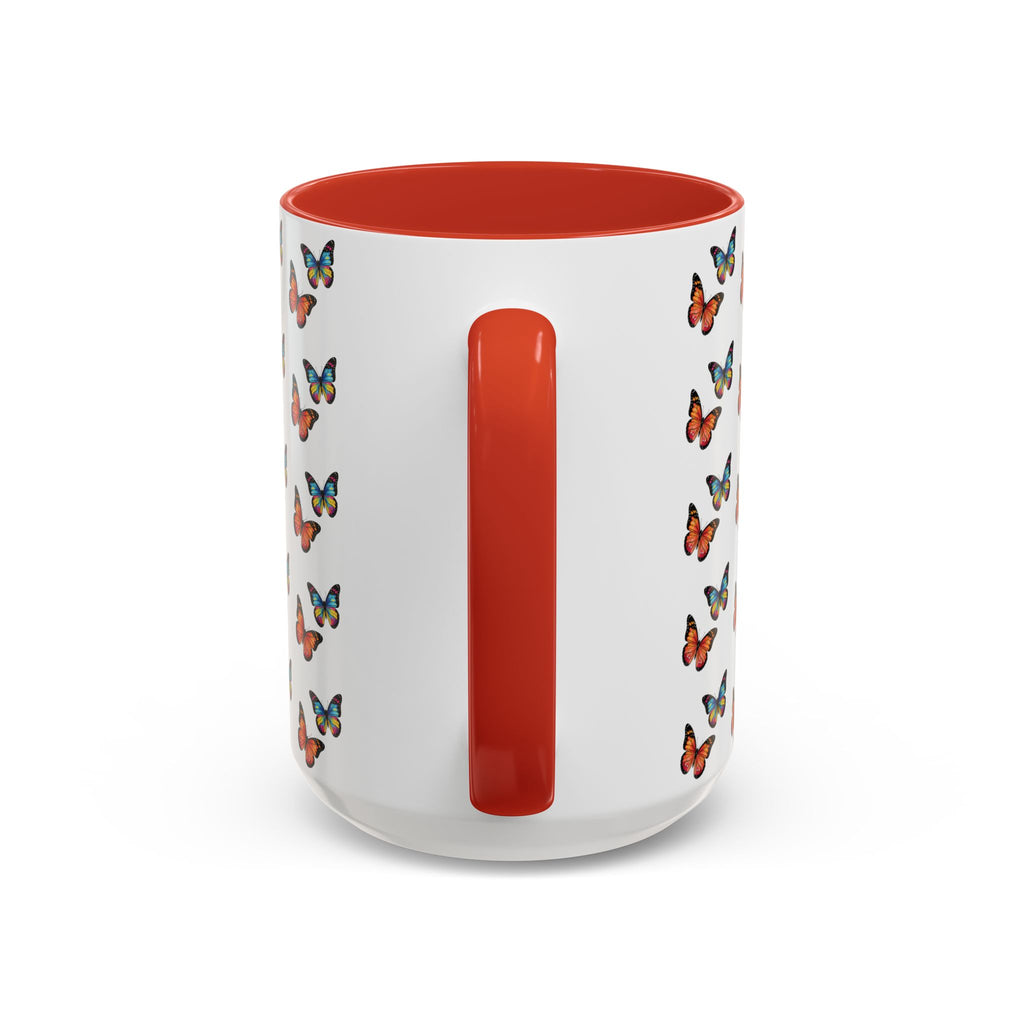 Butterfly Pattern Coffee Mug — Colorful Sunset Butterflies, 11/15oz