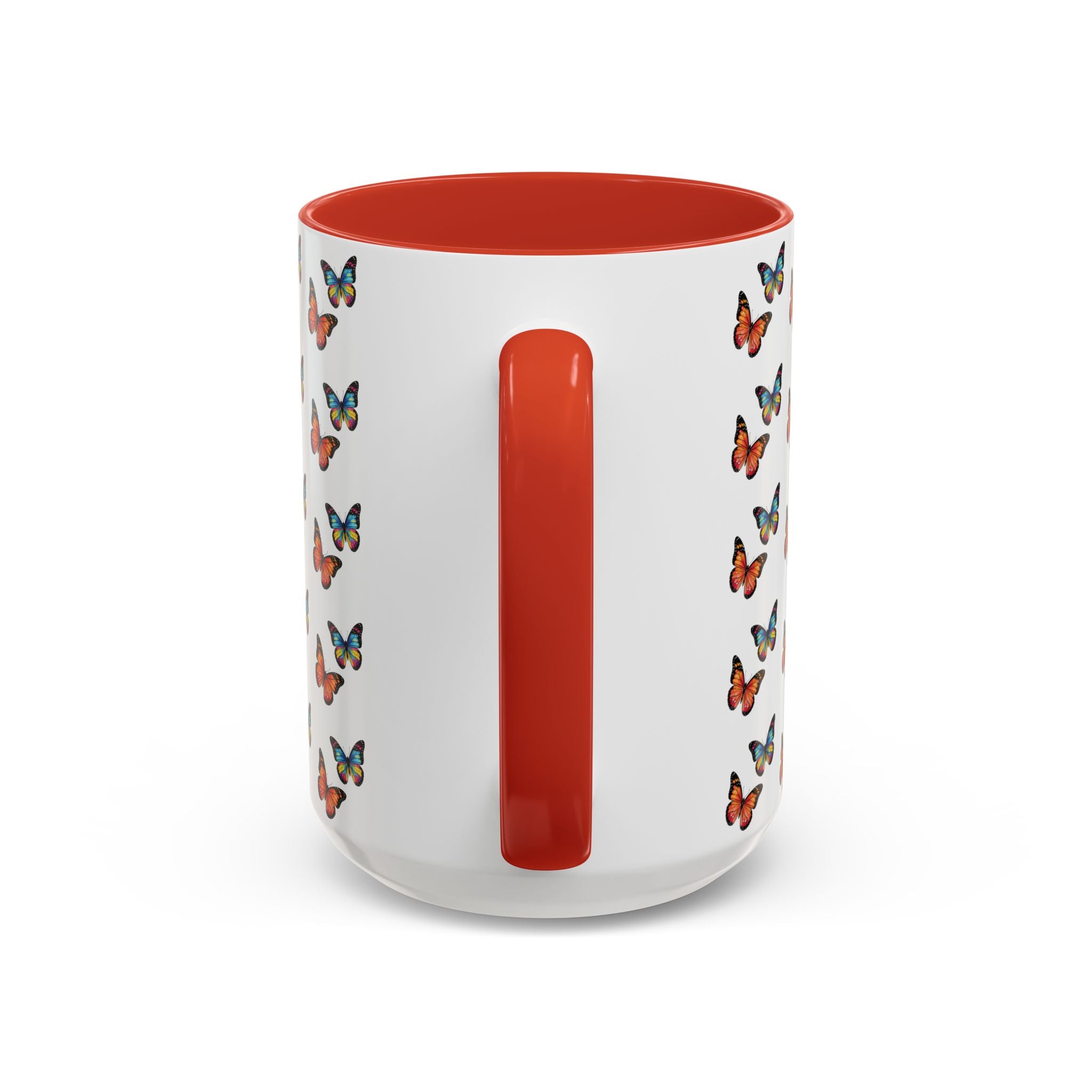 Butterfly Pattern Coffee Mug — Colorful Sunset Butterflies, 11/15oz