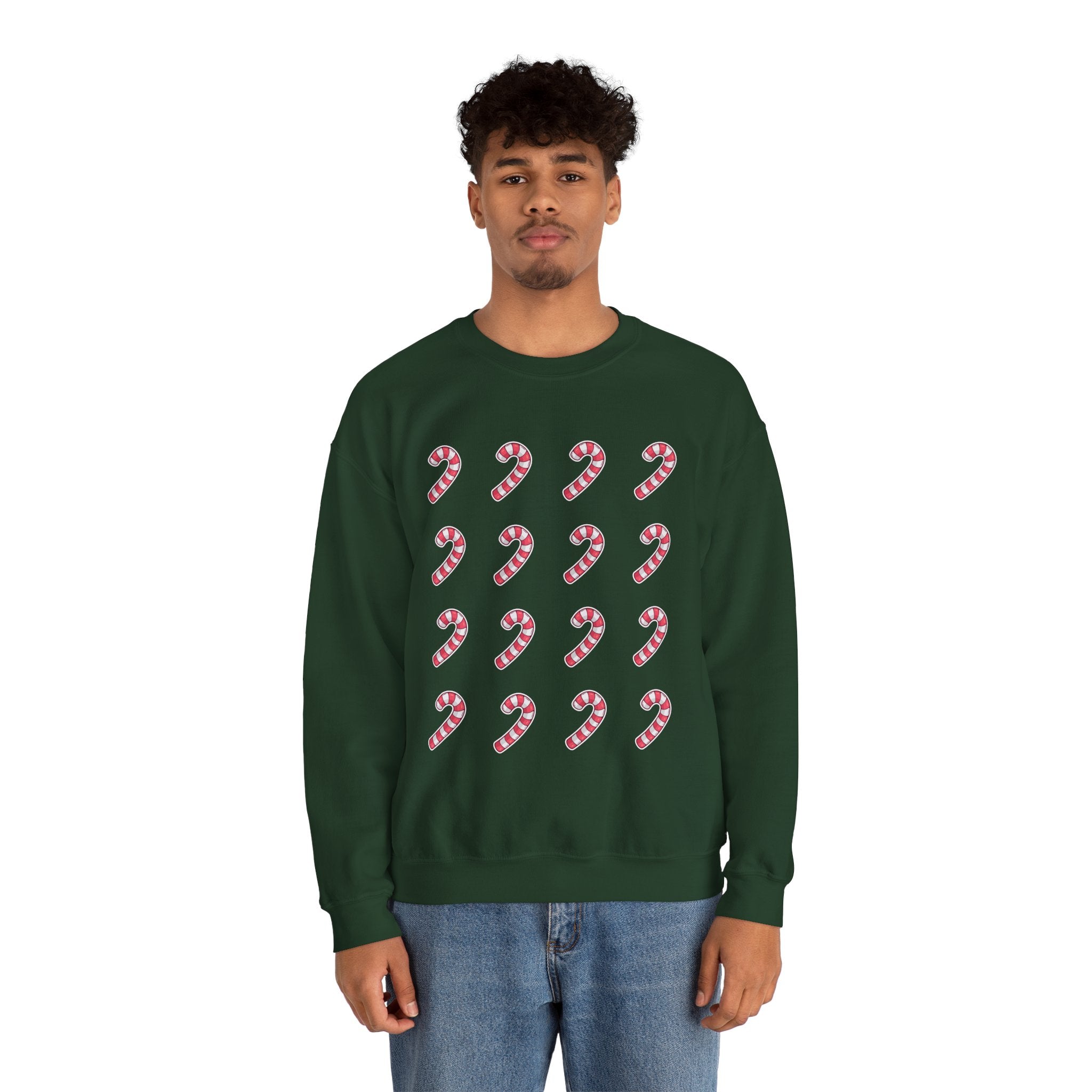 Candy Cane Pattern Crewneck Sweatshirt