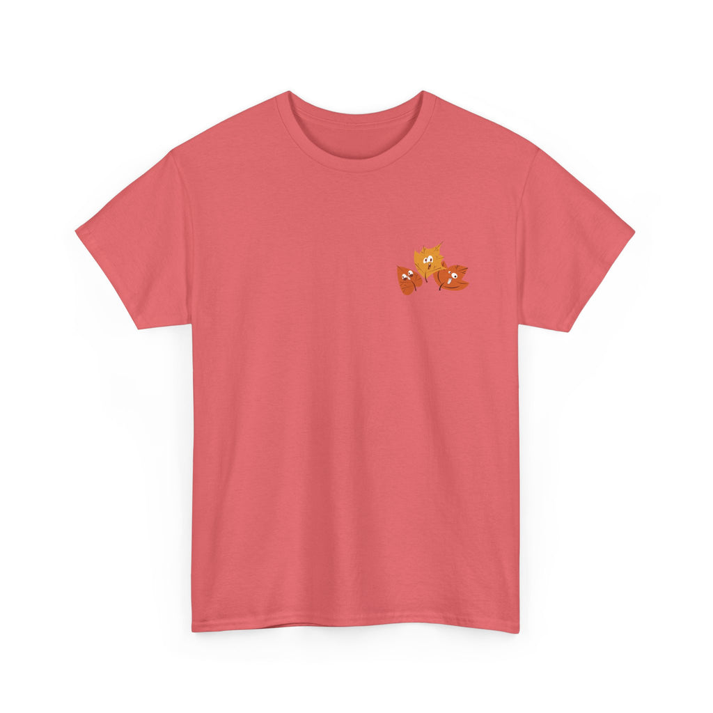 Smiley Autumn Leaves Unisex Heavy Cotton Tee