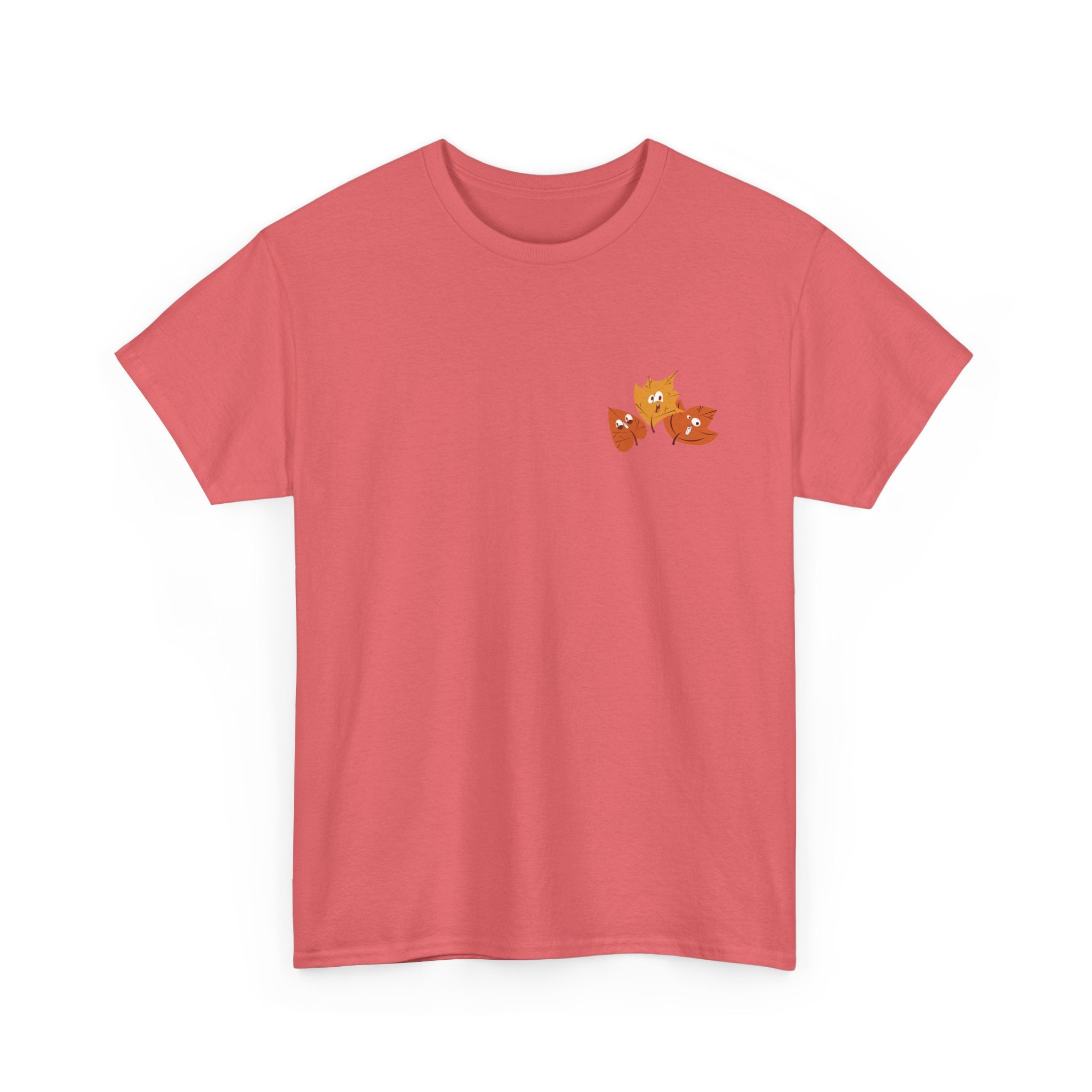 Smiley Autumn Leaves Unisex Heavy Cotton Tee