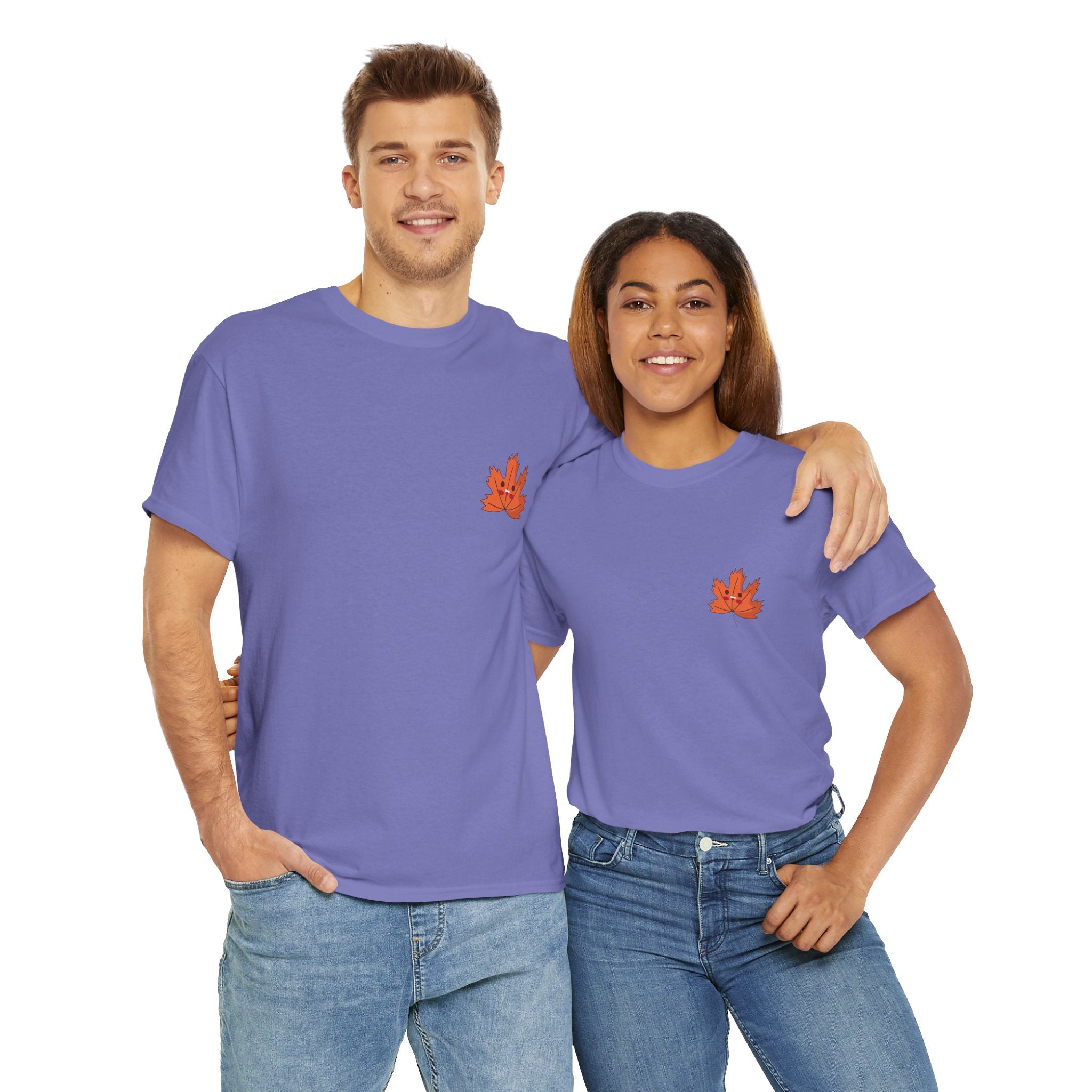 Cute Autumn Leaf Unisex Heavy Cotton Tee