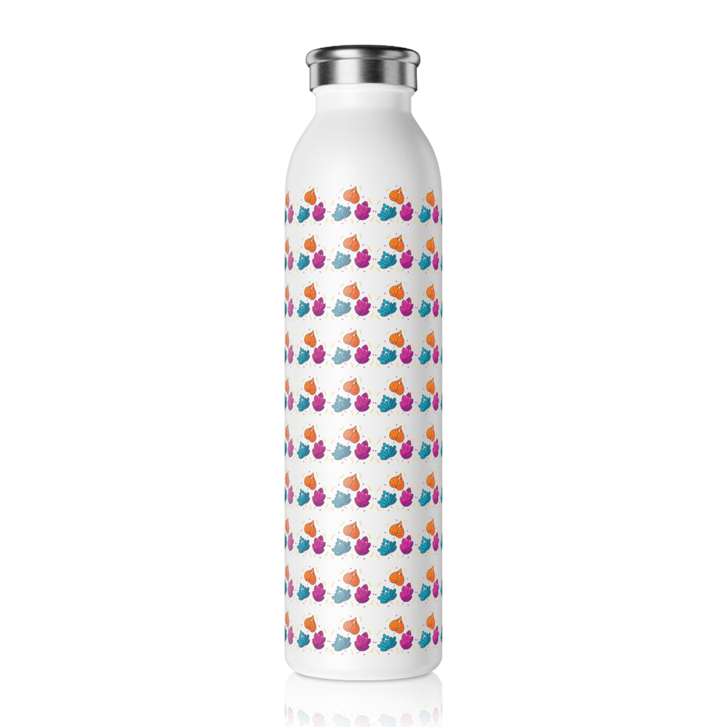 Bright Vibrant Leaves Slim Water Bottle