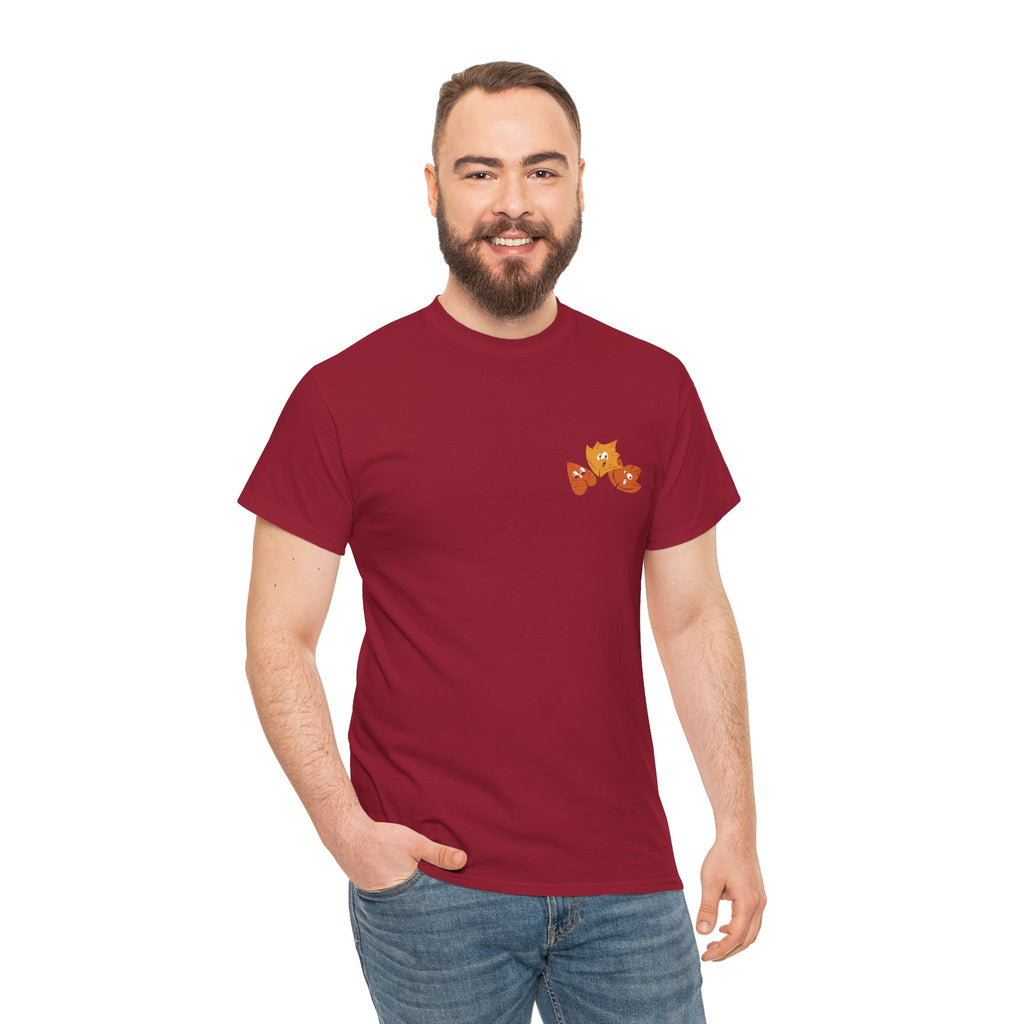 Smiley Autumn Leaves Unisex Heavy Cotton Tee