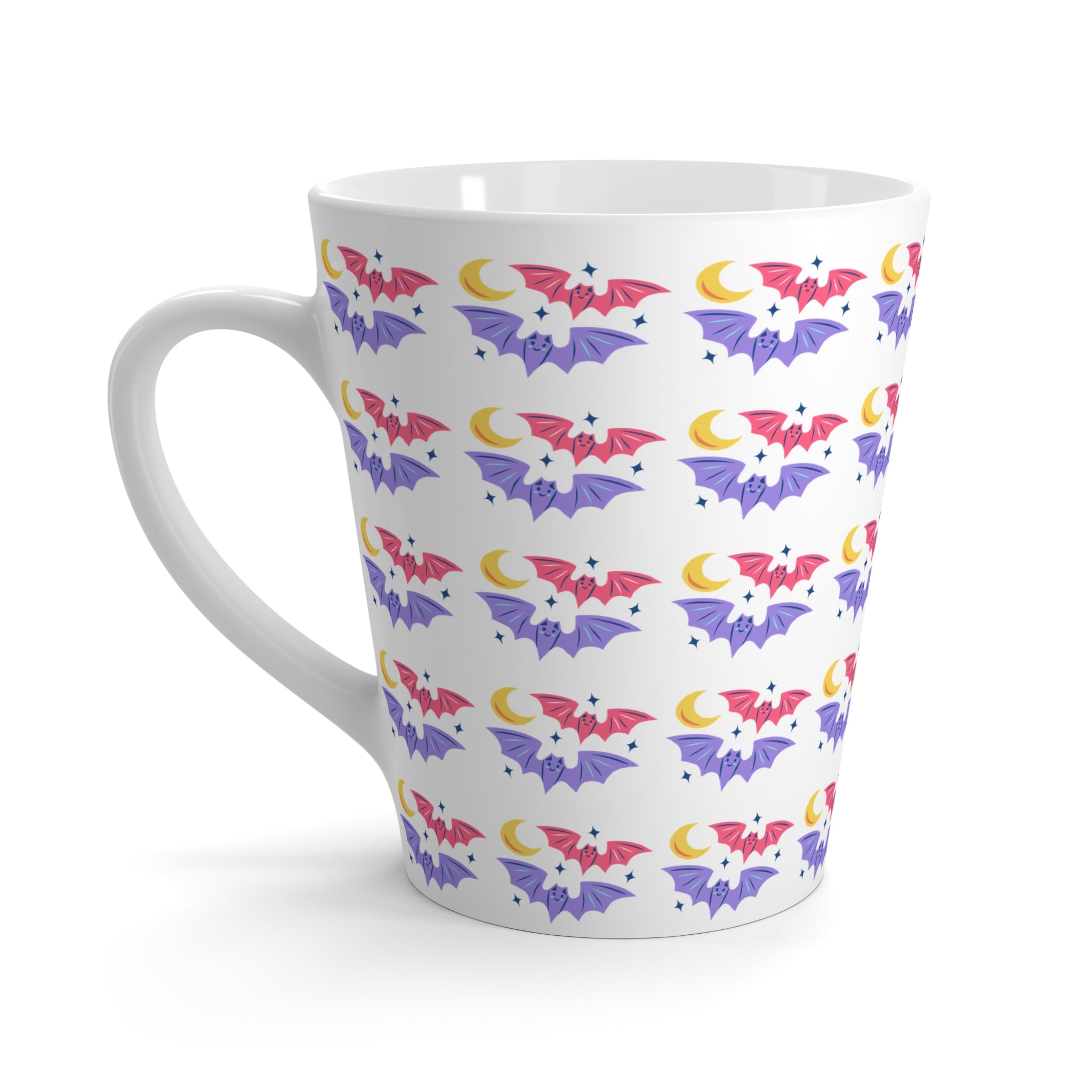 Cute Bats With Crescent Moon Latte Mug