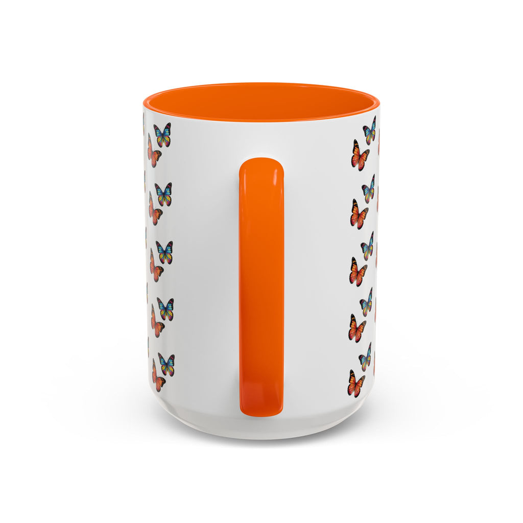 Butterfly Pattern Coffee Mug — Colorful Sunset Butterflies, 11/15oz