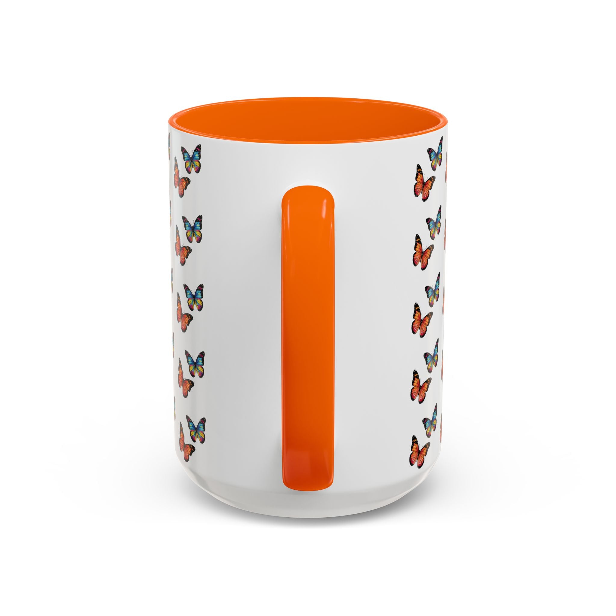 Butterfly Pattern Coffee Mug — Colorful Sunset Butterflies, 11/15oz