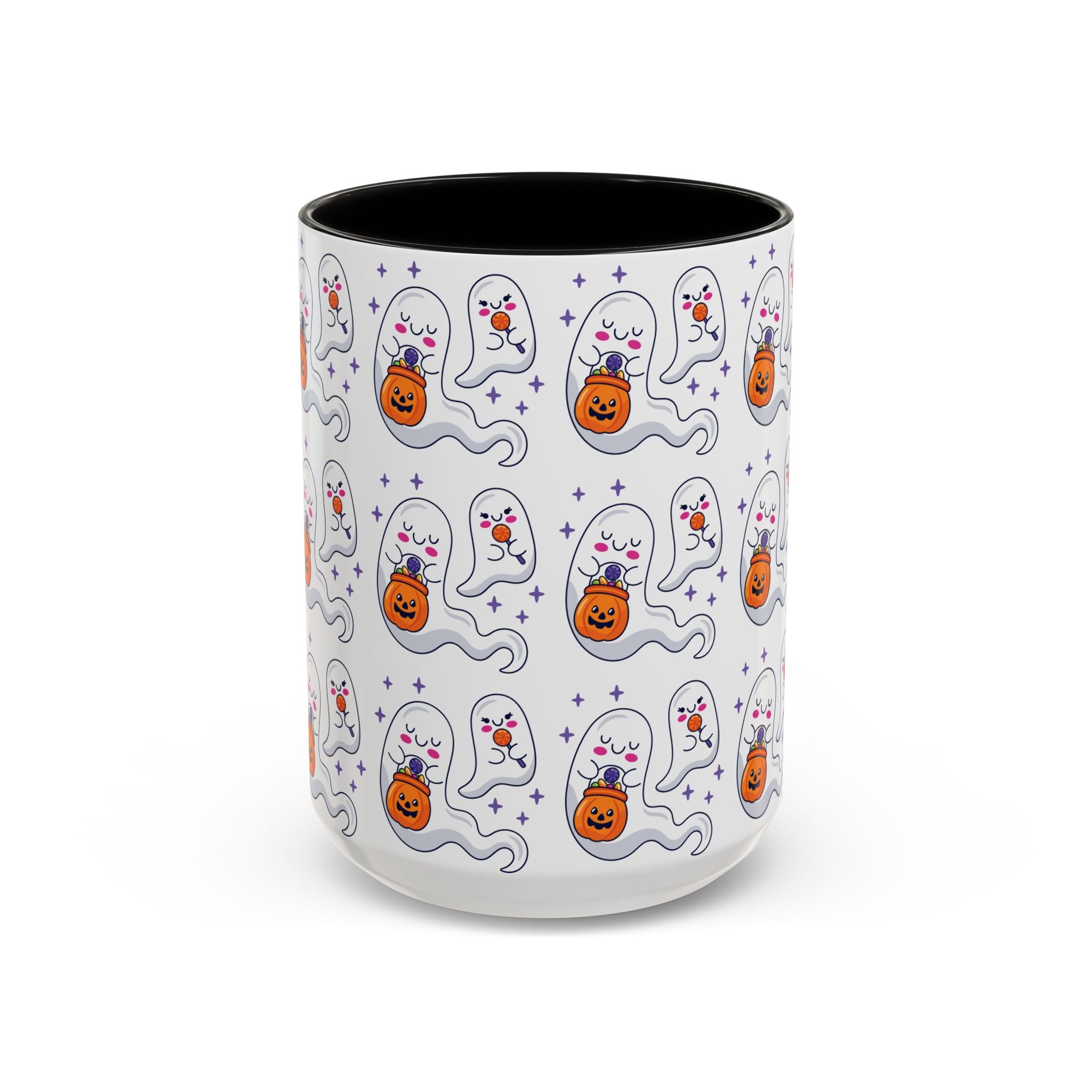 Halloween Ghosts Holding Treats Accent Coffee Mug (11, 15oz)