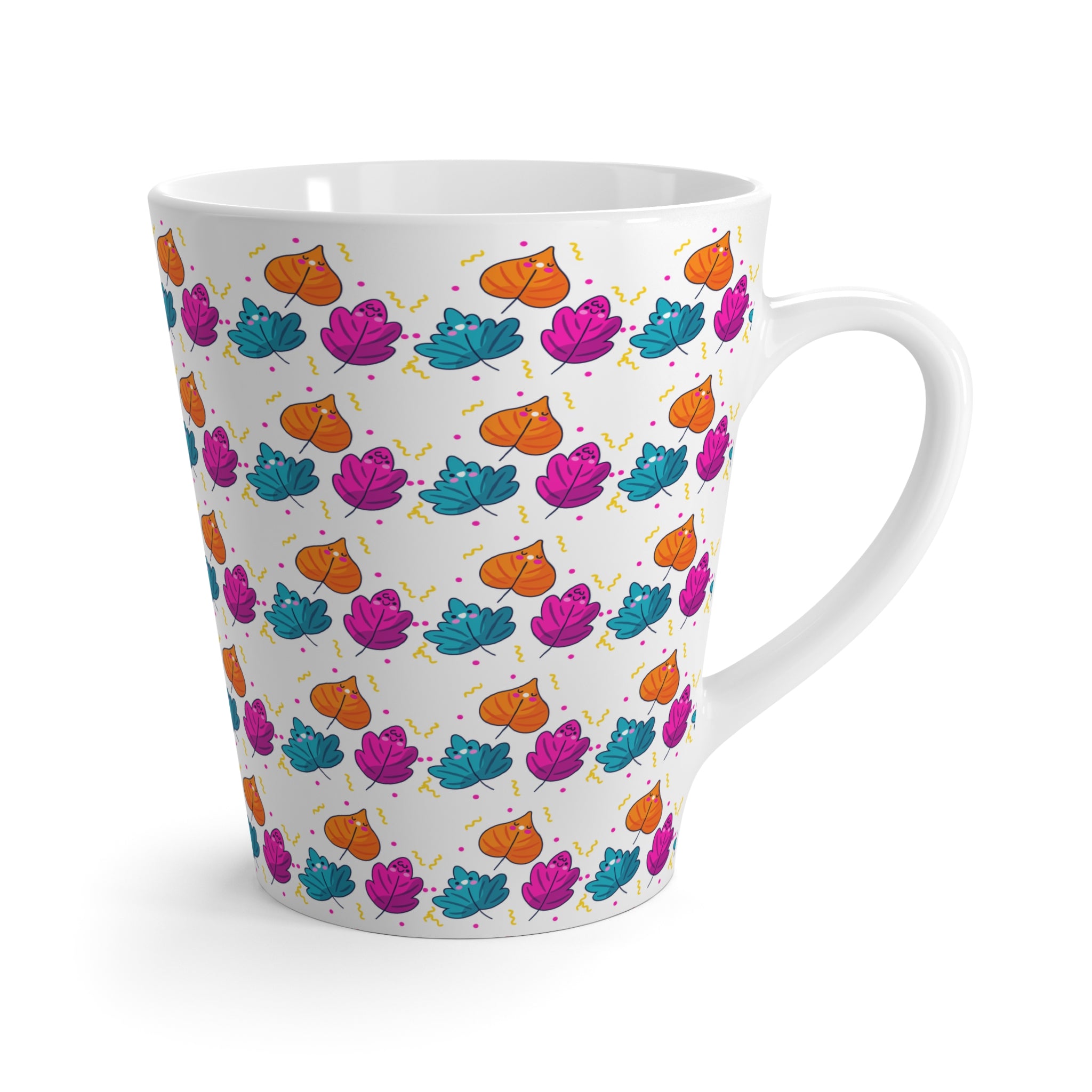 Bright Vibrant Leaves Latte Mug