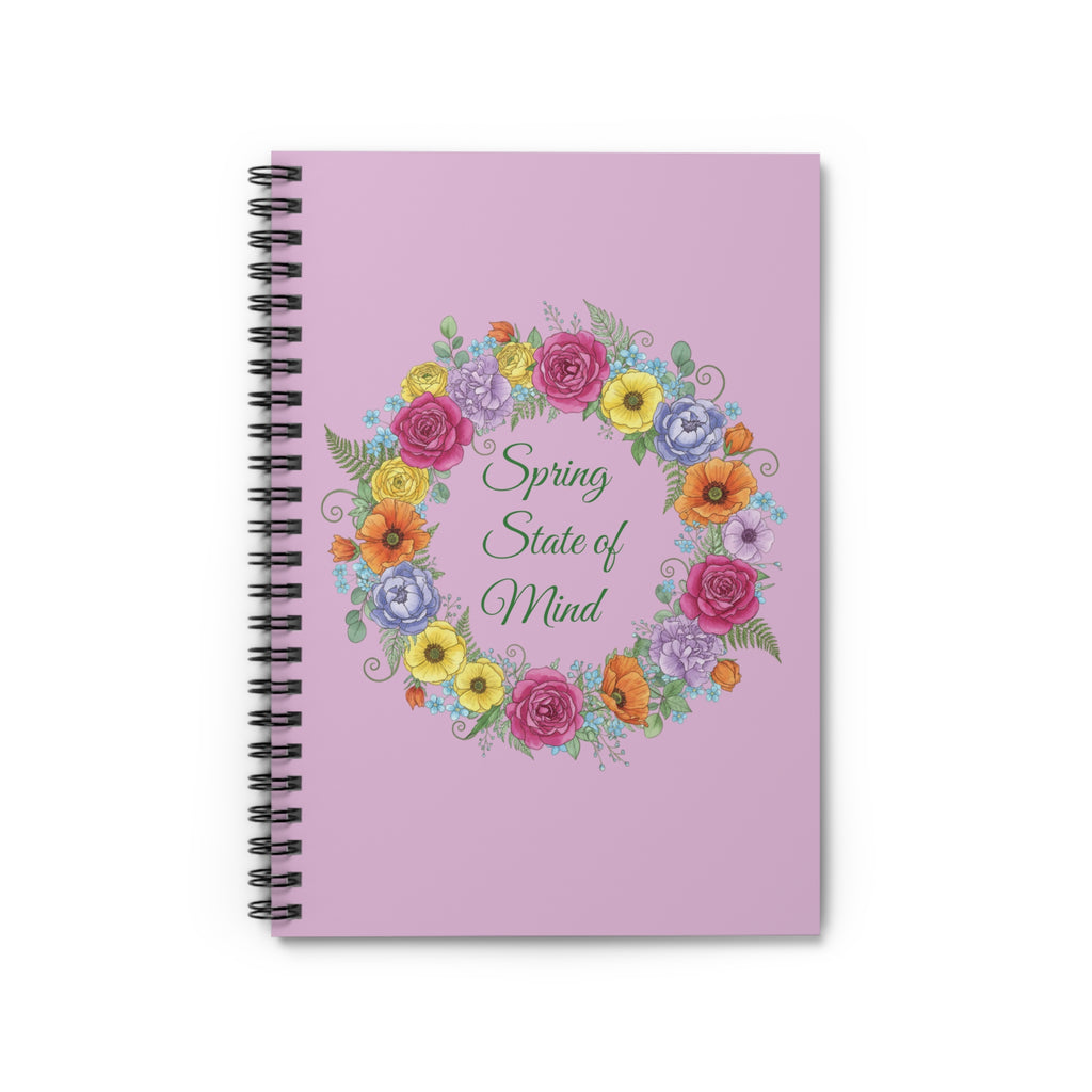 Spring State of Mind Floral Spiral Notebook - Lilac Cover