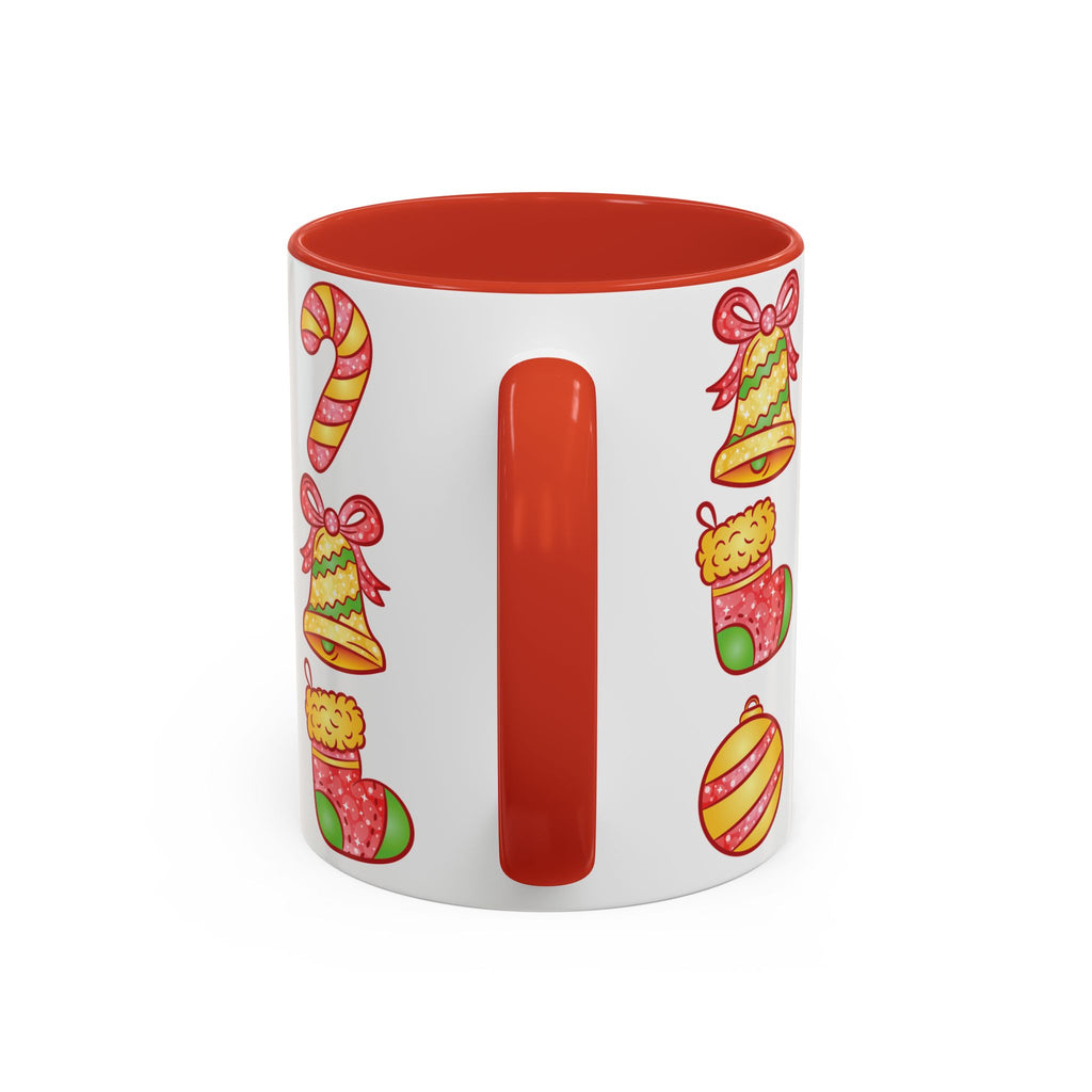 Christmas Pattern Accent Coffee Mug  (11/15oz)
