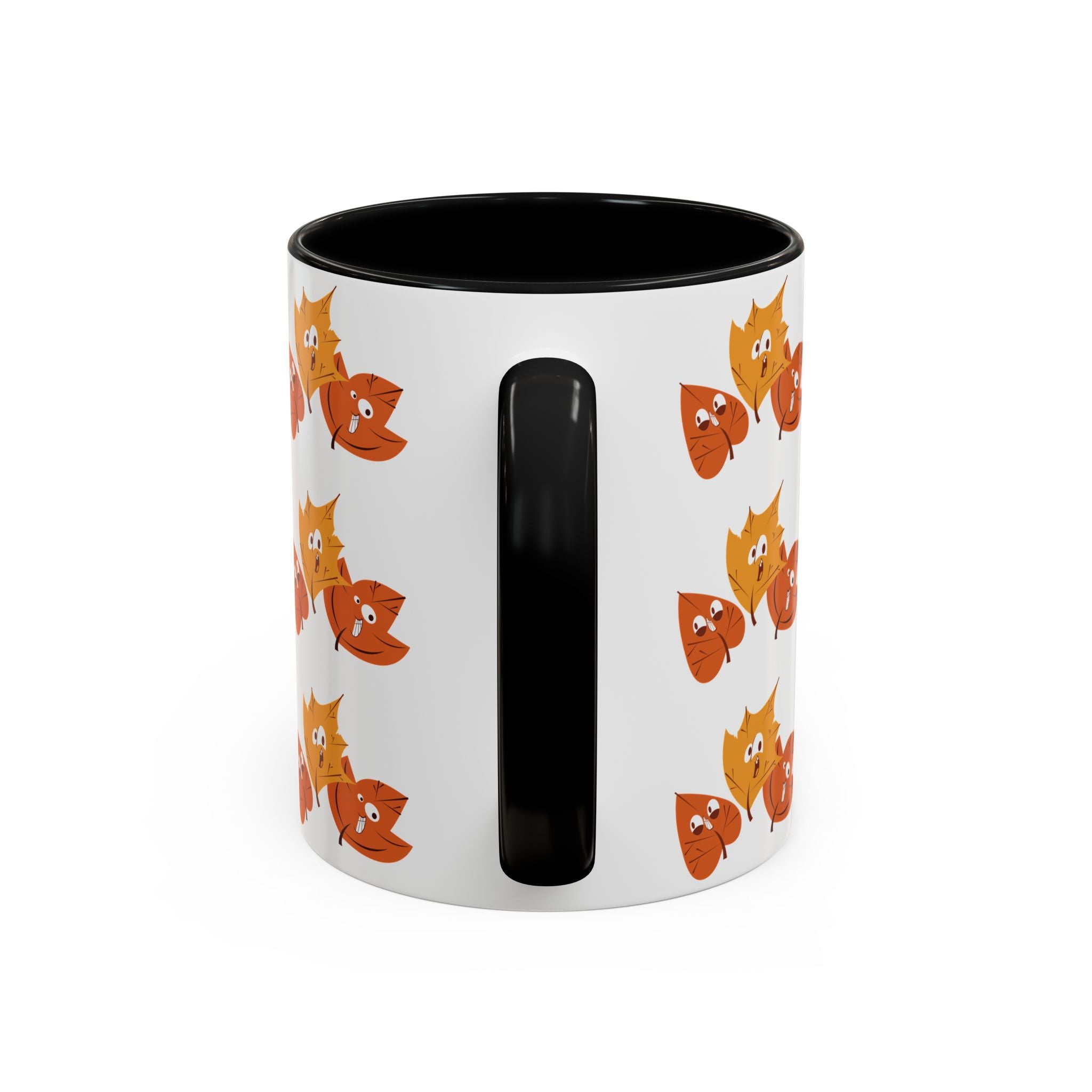 Smiley Autumn Leaves Accent Coffee Mug (11, 15oz)