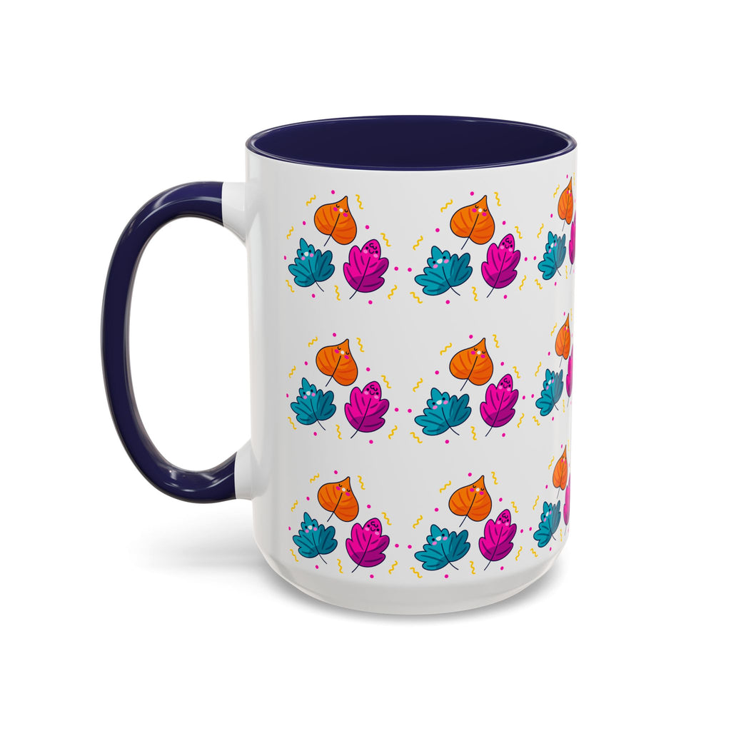 Bright Vibrant Leaves Accent Coffee Mug (11, 15 oz)