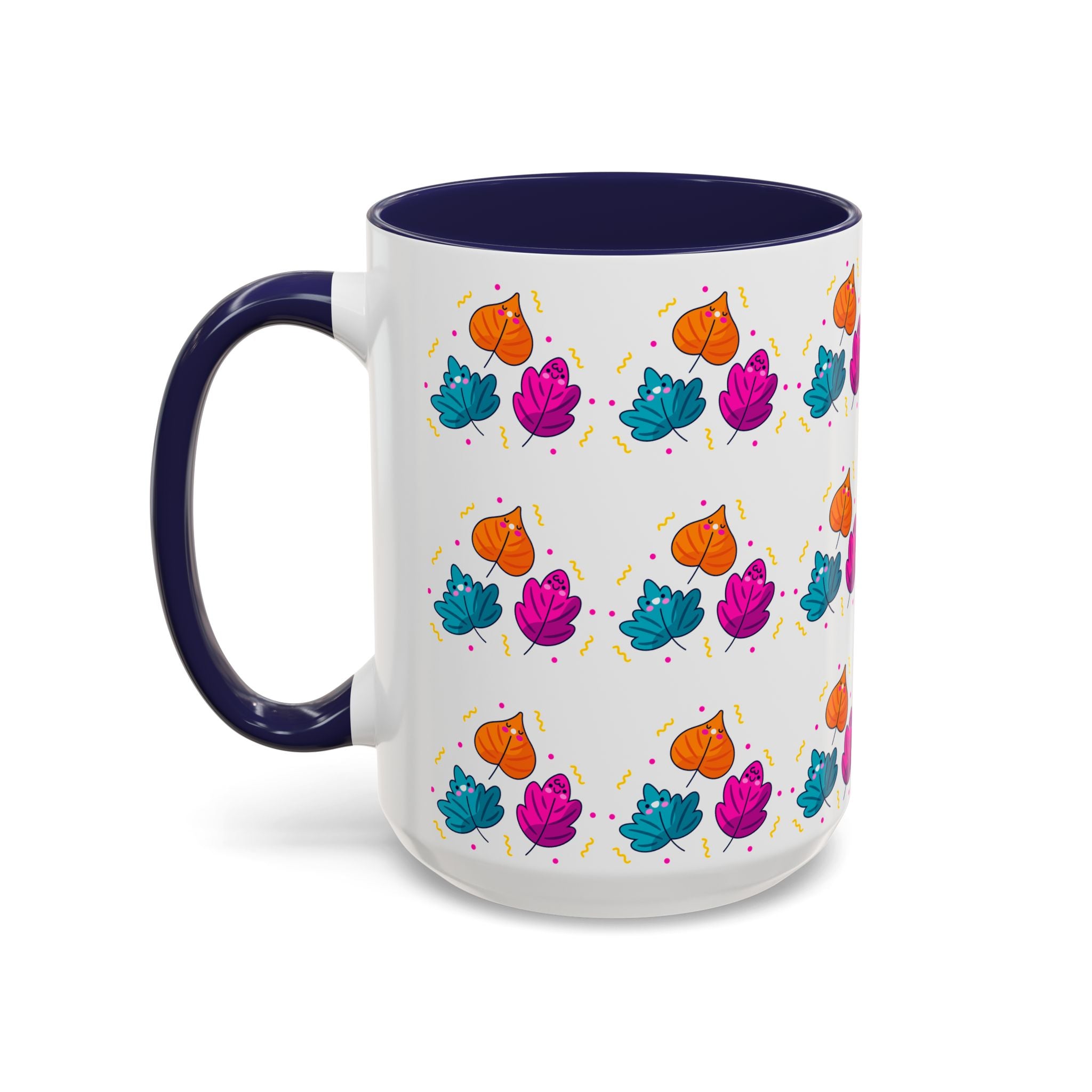 Bright Vibrant Leaves Accent Coffee Mug (11, 15 oz)