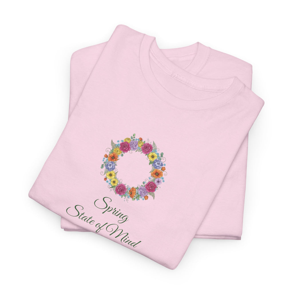 ''Spring State of Mind'' T-Shirt - Floral Wreath Spring Tee