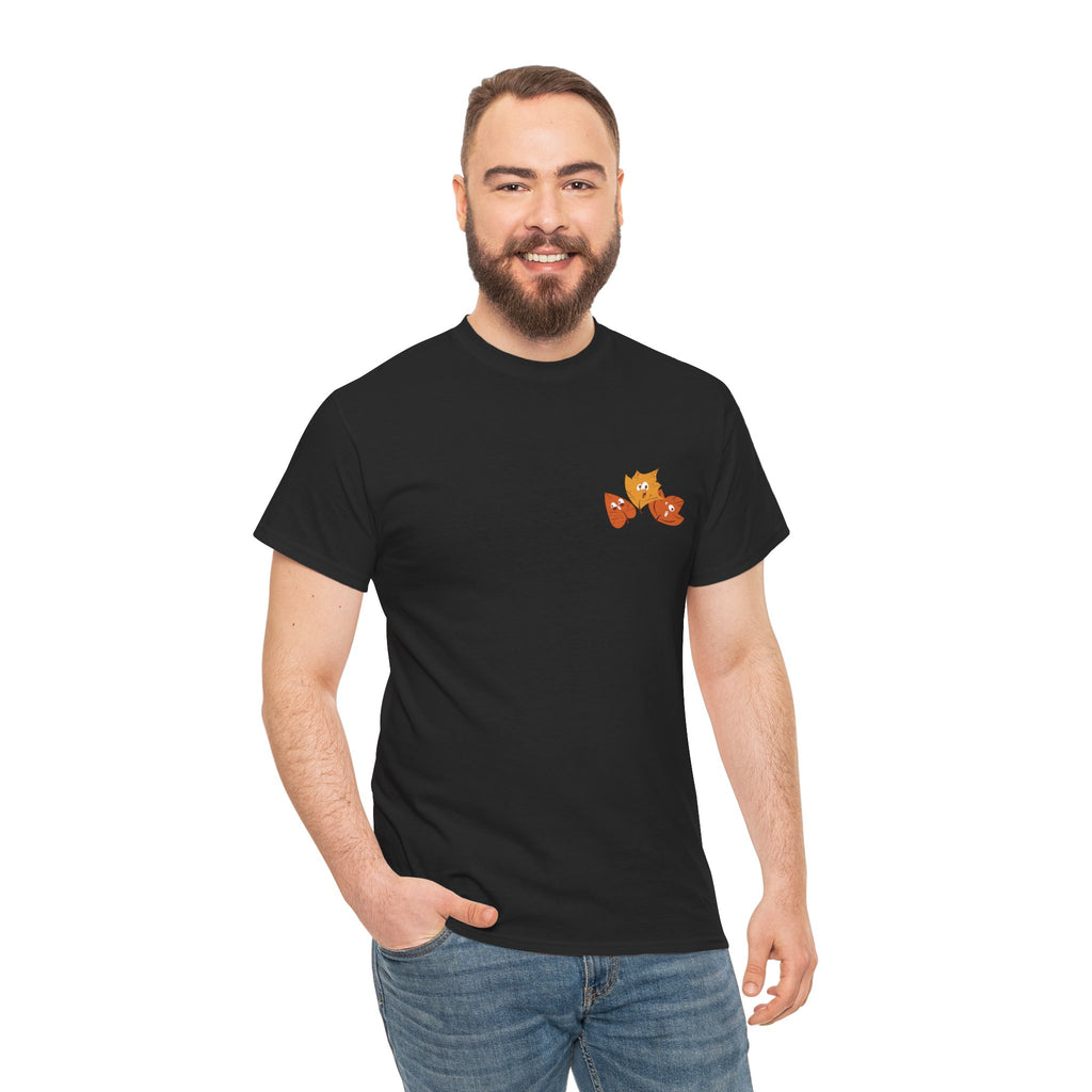 Smiley Autumn Leaves Unisex Heavy Cotton Tee