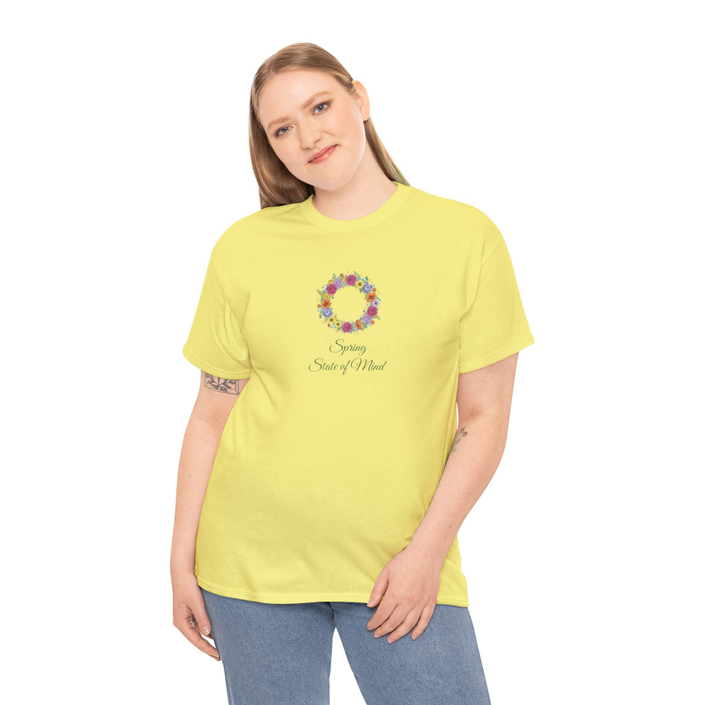 ''Spring State of Mind'' T-Shirt - Floral Wreath Spring Tee