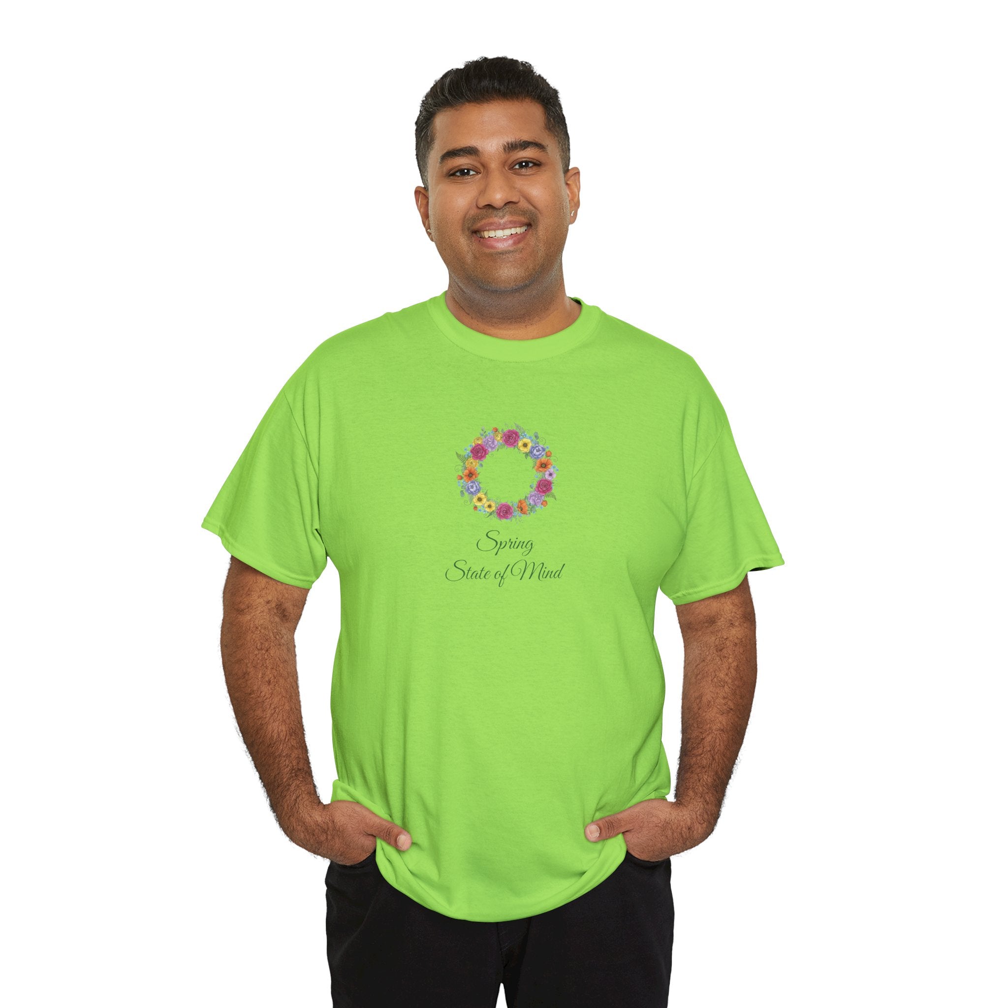 ''Spring State of Mind'' T-Shirt - Floral Wreath Spring Tee
