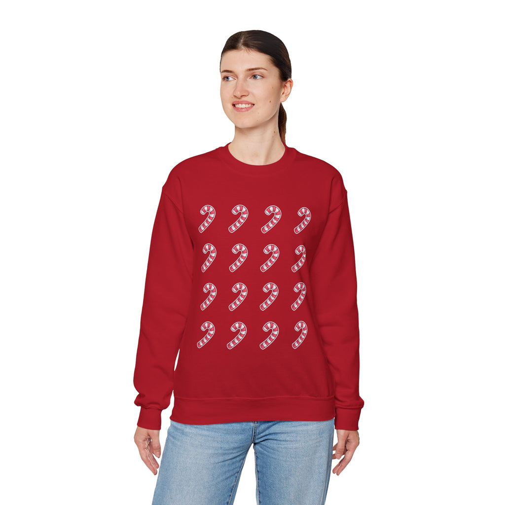 Candy Cane Pattern Crewneck Sweatshirt