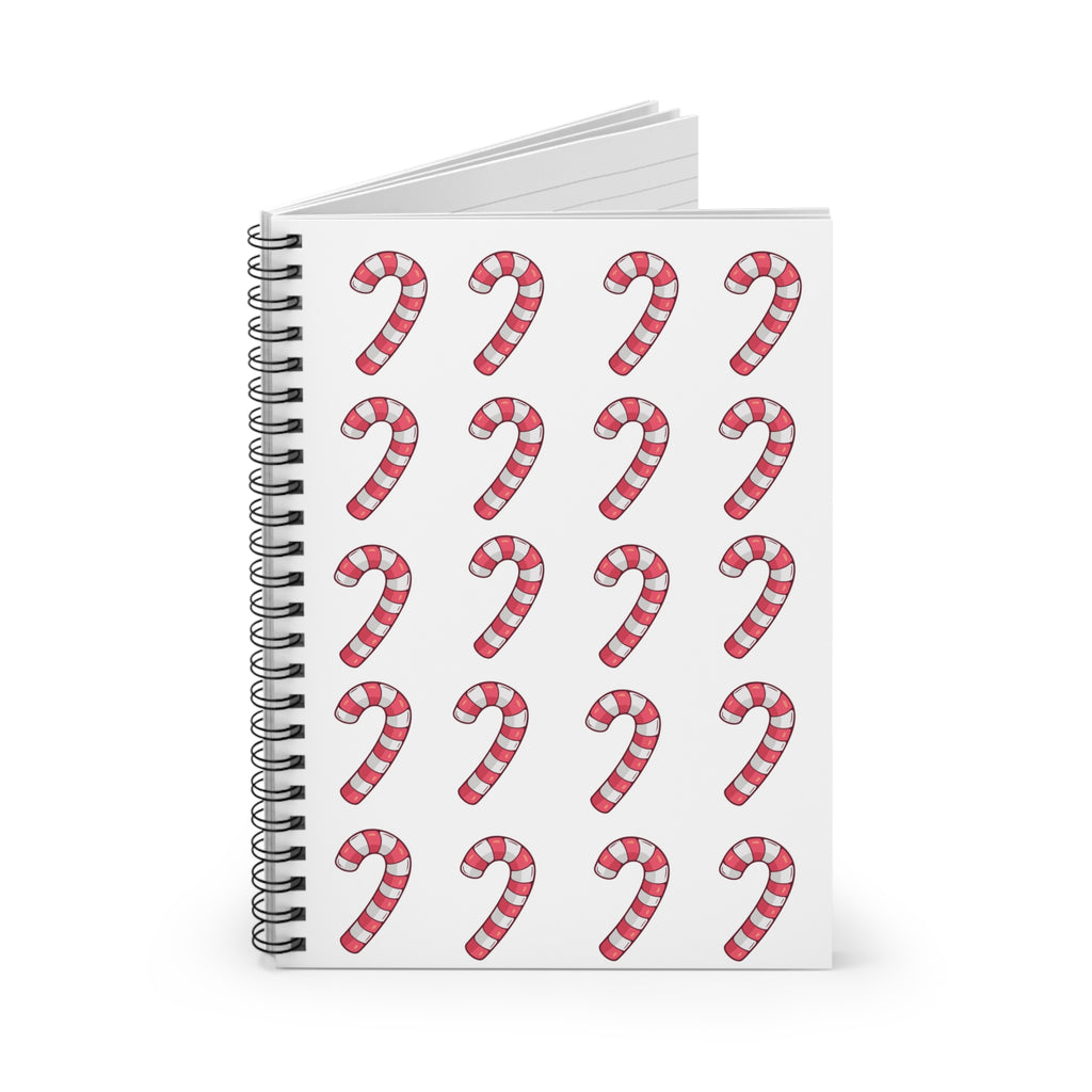 Candy Cane Pattern Spiral Notebook —  Ruled Line