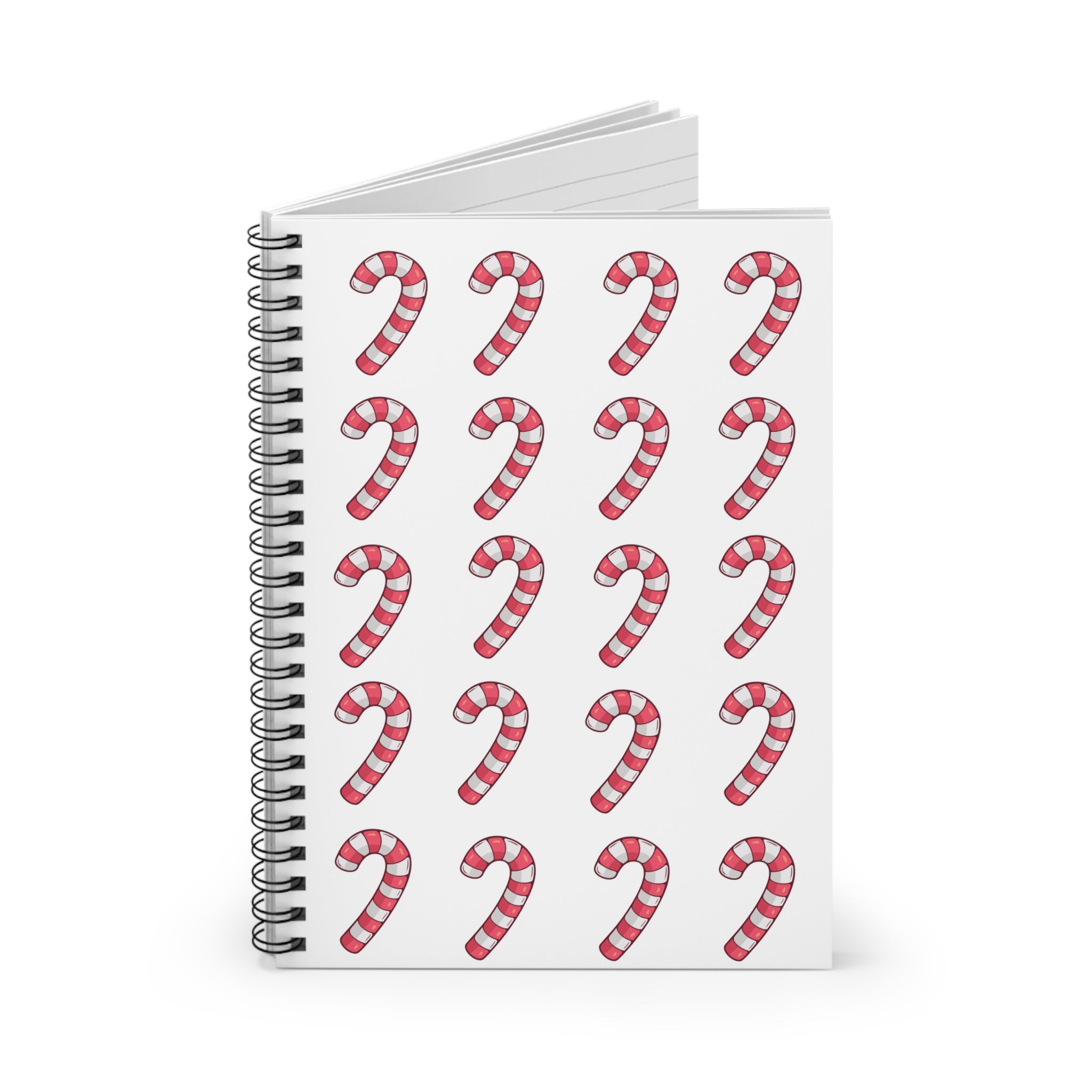 Candy Cane Pattern Spiral Notebook —  Ruled Line