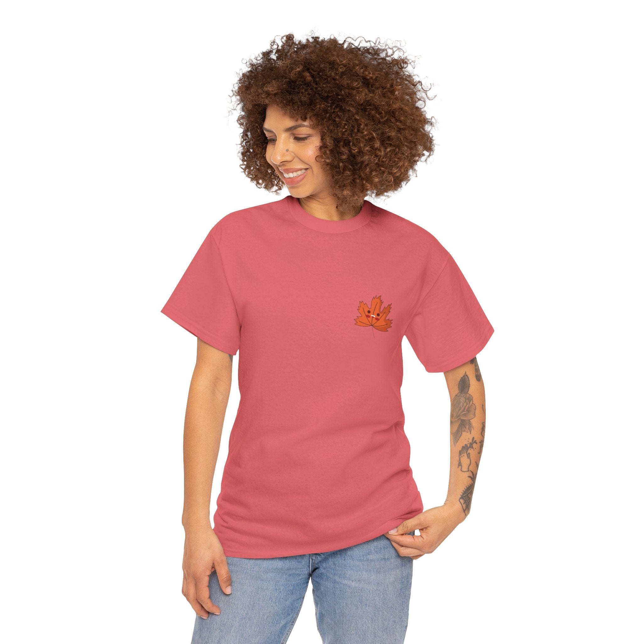 Cute Autumn Leaf Unisex Heavy Cotton Tee
