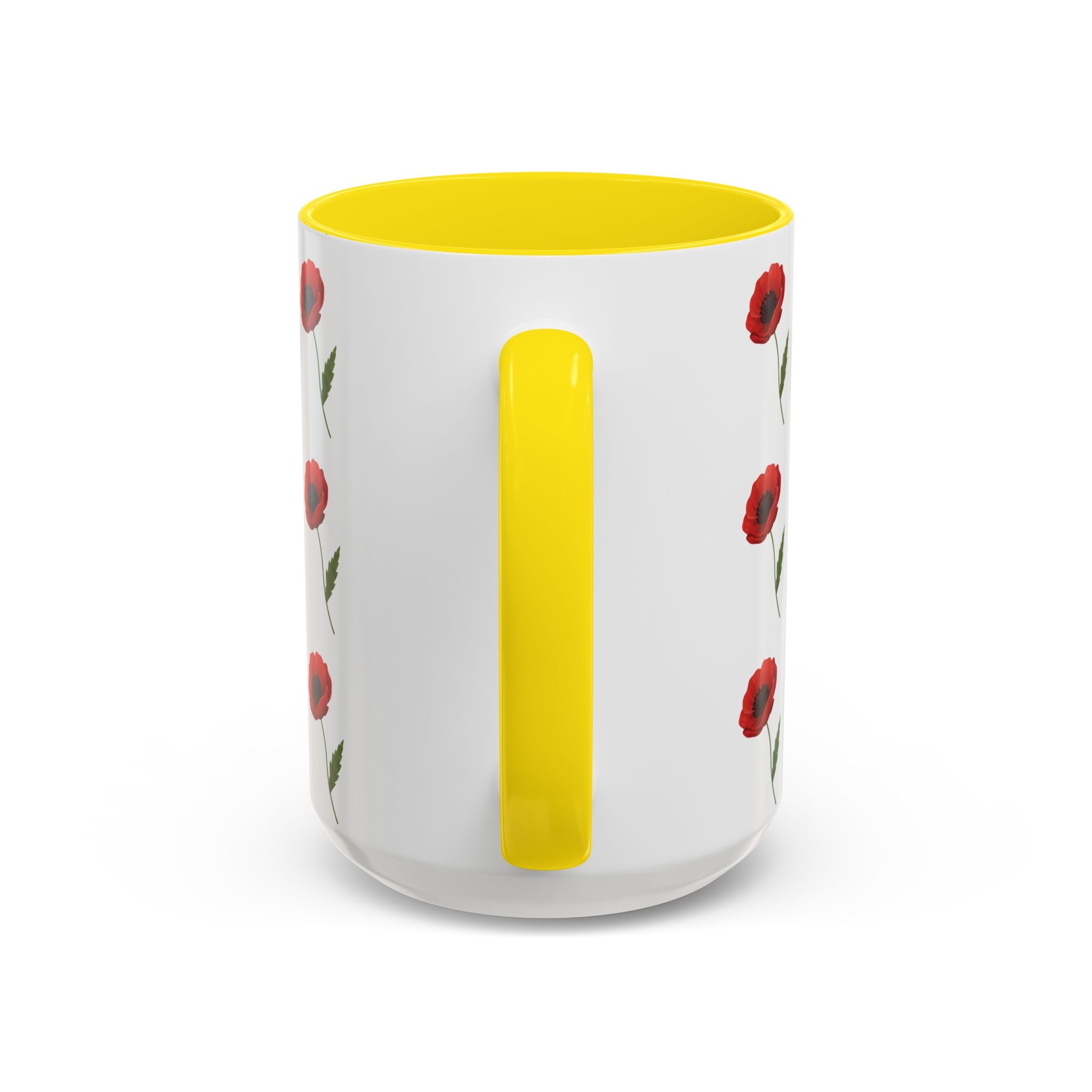 Poppy Pattern Coffee Mug — Red Floral Ceramic 11/15oz