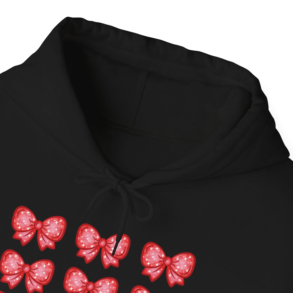 Glittery Red Bow Pattern Hoodie