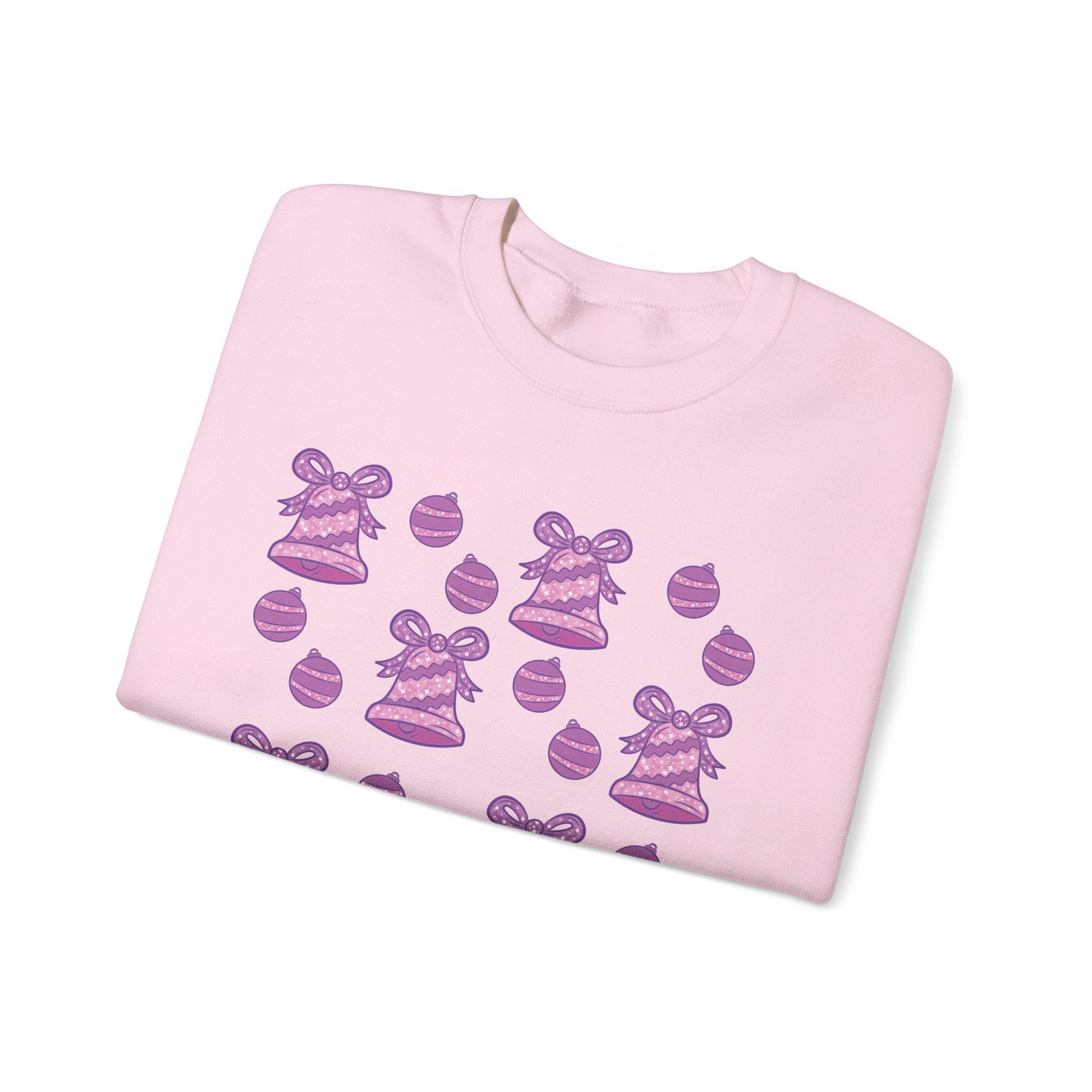 Glittery Purple-Pink Holiday Pattern Crewneck Sweatshirt